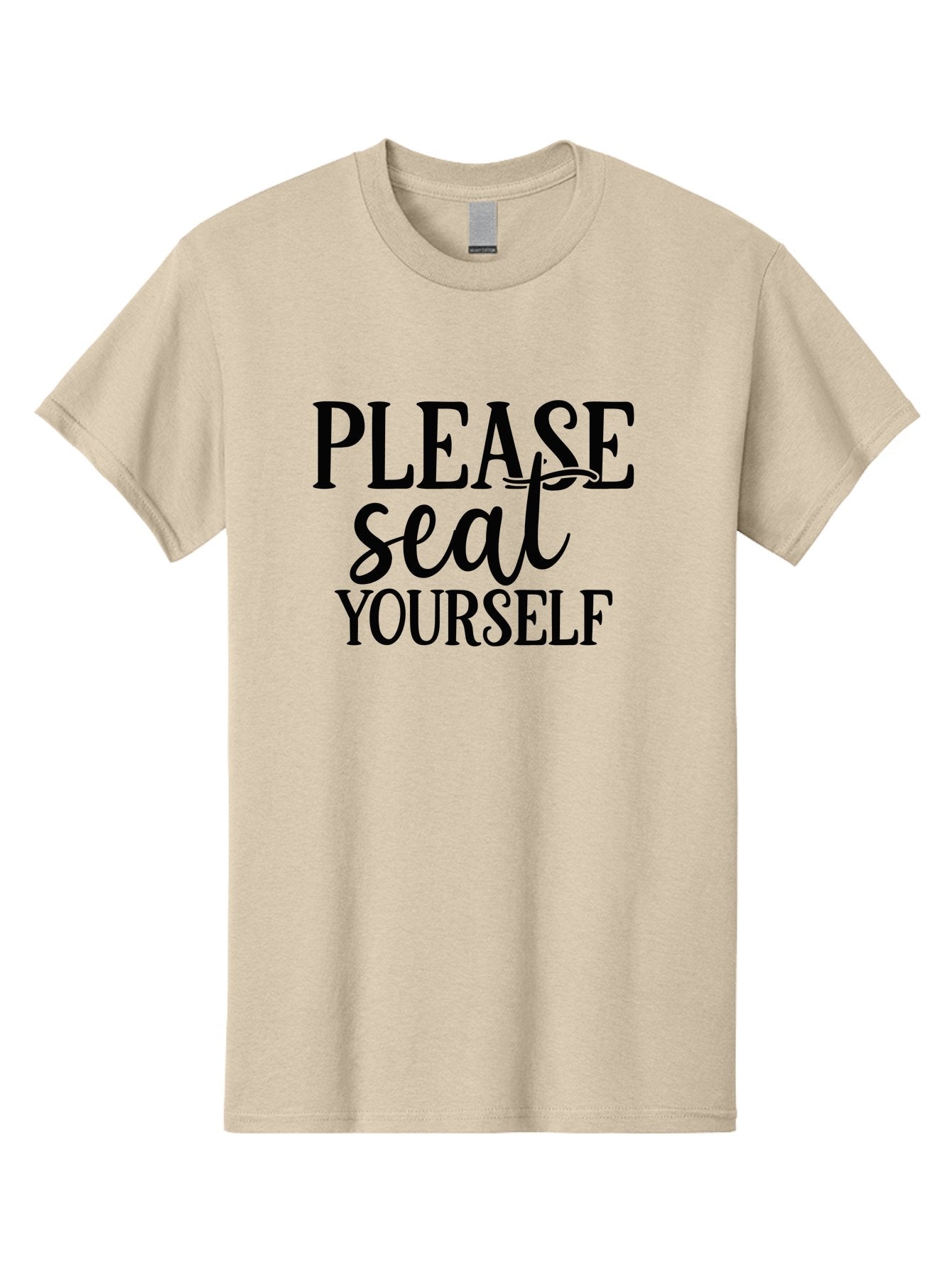 Please-Seat-Yourself Men'S Graphic Tee, 100% Cotton, Comfortable Casual Summer Wear, Machine Washable, Funny Typography, Playful Phrases, Quirky Quotes, Clever Sayings, Humorous Designs, Witty One-Liners, Please Seat Yourself, Typographic Art Aad465 13
