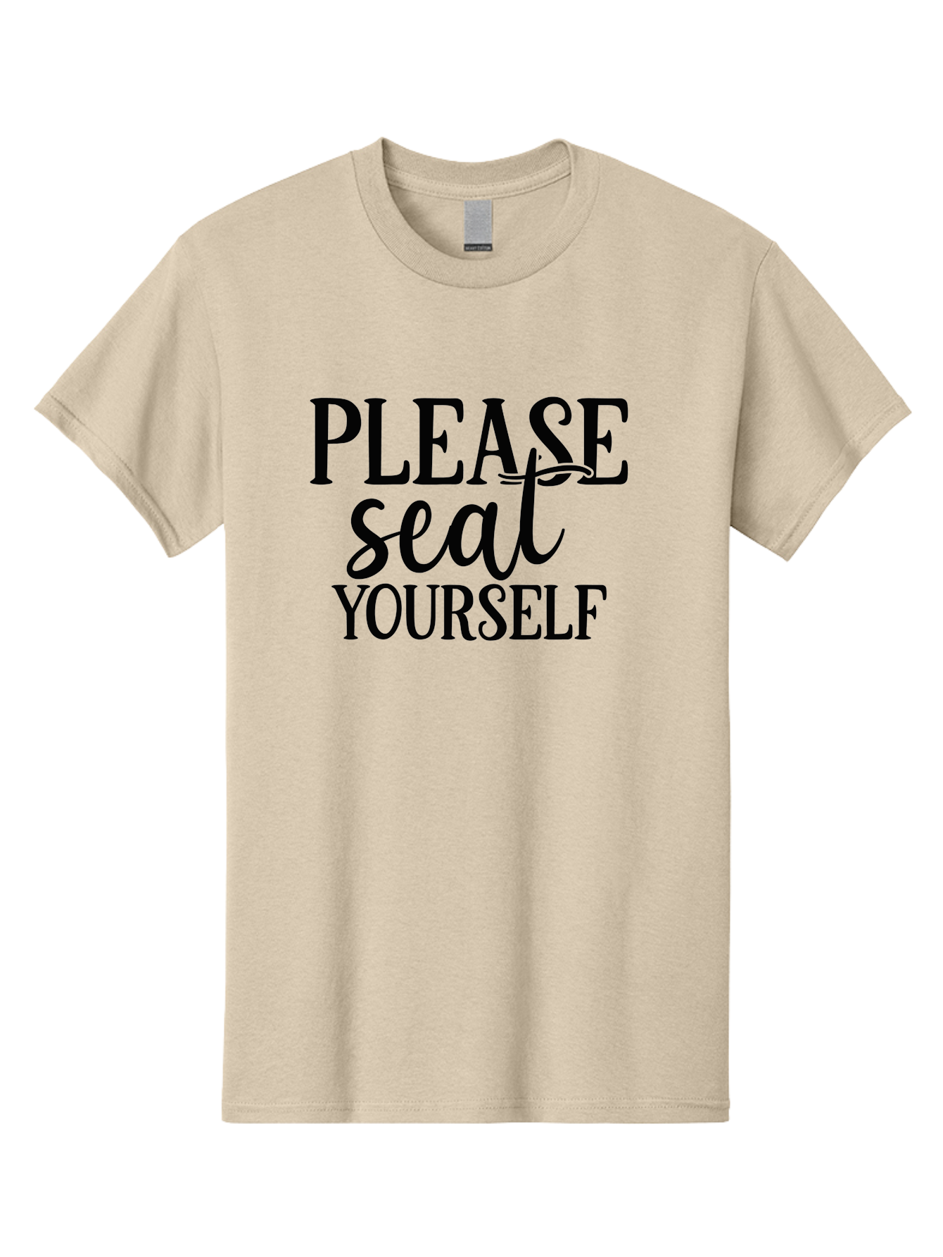 Please-Seat-Yourself Men'S Graphic Tee, 100% Cotton, Comfortable Casual Summer Wear, Machine Washable, Funny Typography, Playful Phrases, Quirky Quotes, Clever Sayings, Humorous Designs, Witty One-Liners, Please Seat Yourself, Typographic Art Aad465 29