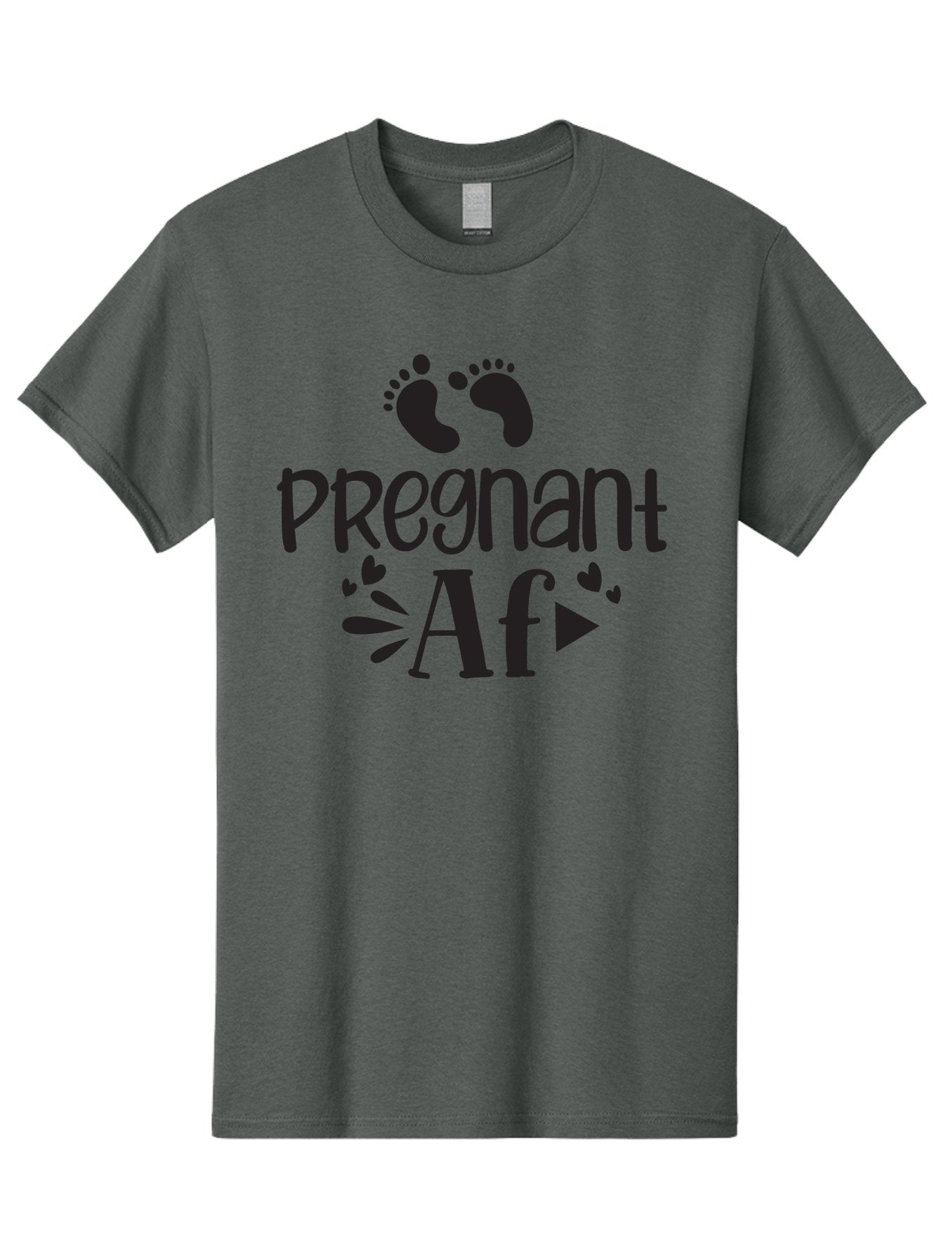 Pregnant-Af Men'S Graphic Tee, 100% Cotton, Comfortable Casual Summer Wear, Machine Washable, Baby Feet, Pregnant Announcement, Playful Typography, Whimsical Design, Heart Motifs, Expectation, Joy, Celebration, Family, Love, Expectant Mother, Aad466 12
