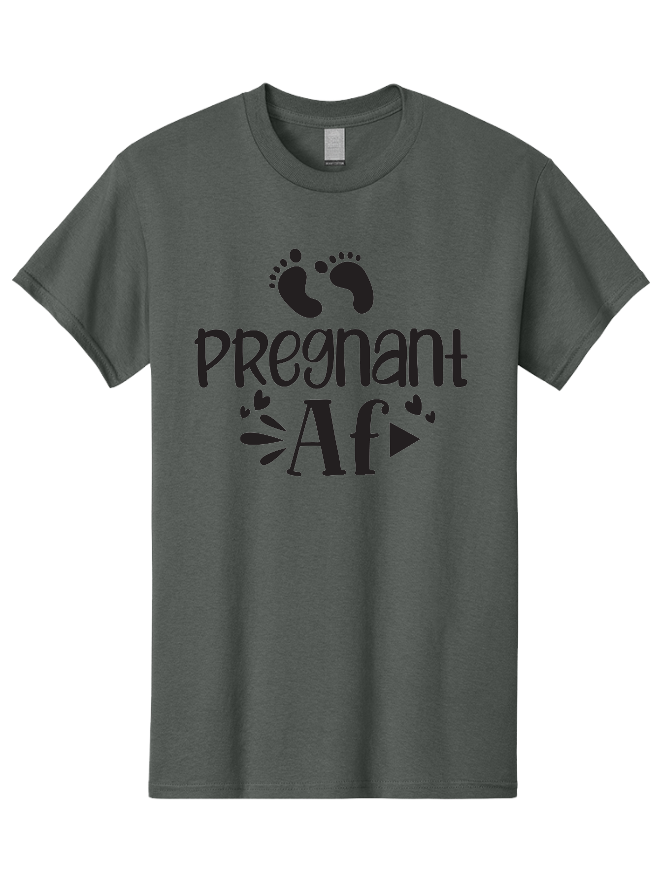 Pregnant-Af Men'S Graphic Tee, 100% Cotton, Comfortable Casual Summer Wear, Machine Washable, Baby Feet, Pregnant Announcement, Playful Typography, Whimsical Design, Heart Motifs, Expectation, Joy, Celebration, Family, Love, Expectant Mother, Aad466 5