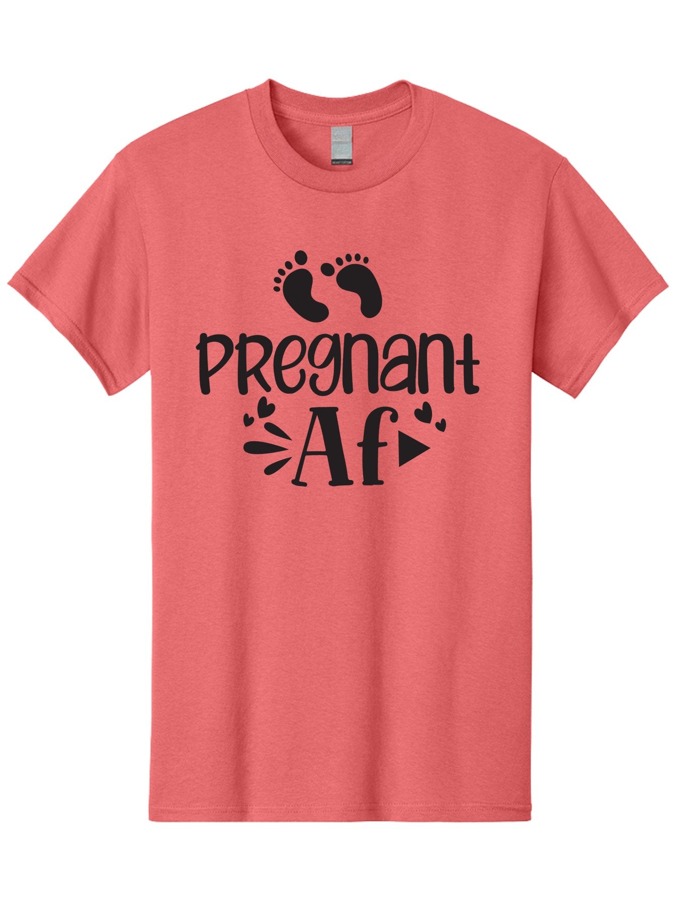 Pregnant-Af Men'S Graphic Tee, 100% Cotton, Comfortable Casual Summer Wear, Machine Washable, Baby Feet, Pregnant Announcement, Playful Typography, Whimsical Design, Heart Motifs, Expectation, Joy, Celebration, Family, Love, Expectant Mother, Aad466 8