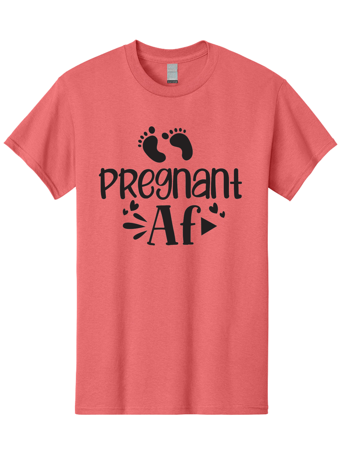 Pregnant-Af Men'S Graphic Tee, 100% Cotton, Comfortable Casual Summer Wear, Machine Washable, Baby Feet, Pregnant Announcement, Playful Typography, Whimsical Design, Heart Motifs, Expectation, Joy, Celebration, Family, Love, Expectant Mother, Aad466 11