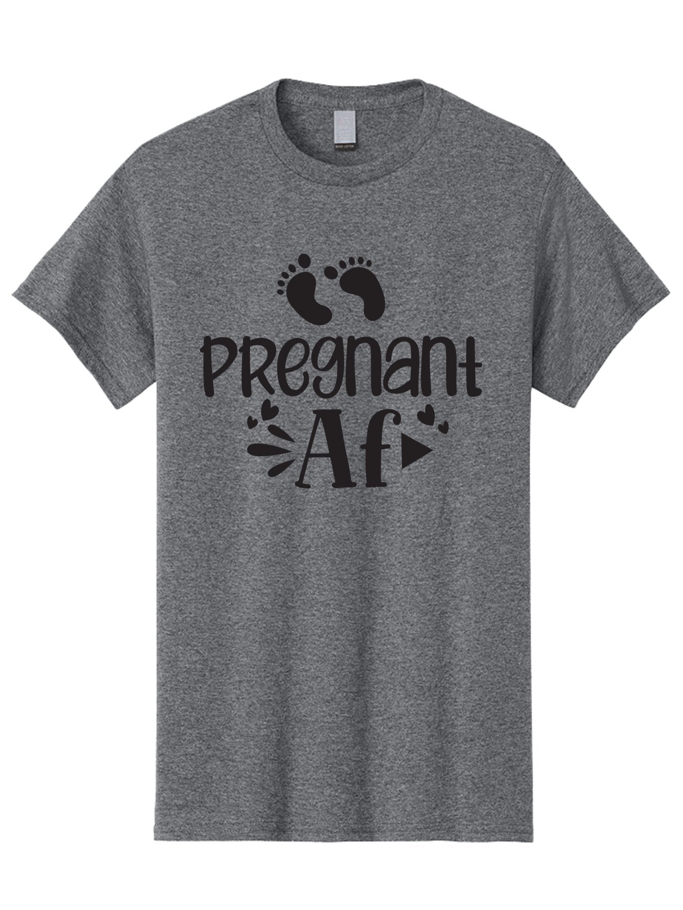 Pregnant-Af Men'S Graphic Tee, 100% Cotton, Comfortable Casual Summer Wear, Machine Washable, Baby Feet, Pregnant Announcement, Playful Typography, Whimsical Design, Heart Motifs, Expectation, Joy, Celebration, Family, Love, Expectant Mother, Aad466 11