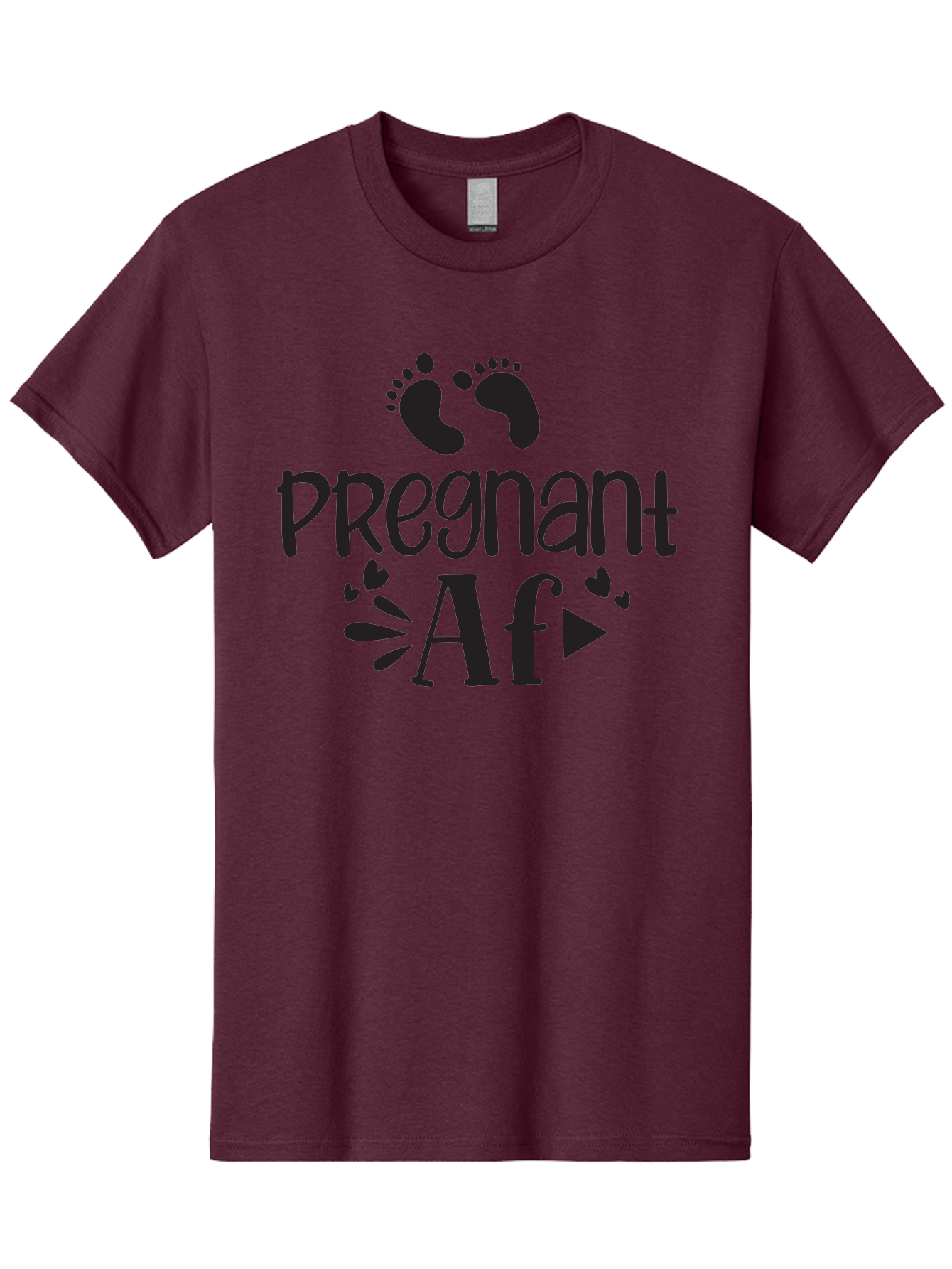 Pregnant-Af Men'S Graphic Tee, 100% Cotton, Comfortable Casual Summer Wear, Machine Washable, Baby Feet, Pregnant Announcement, Playful Typography, Whimsical Design, Heart Motifs, Expectation, Joy, Celebration, Family, Love, Expectant Mother, Aad466 17