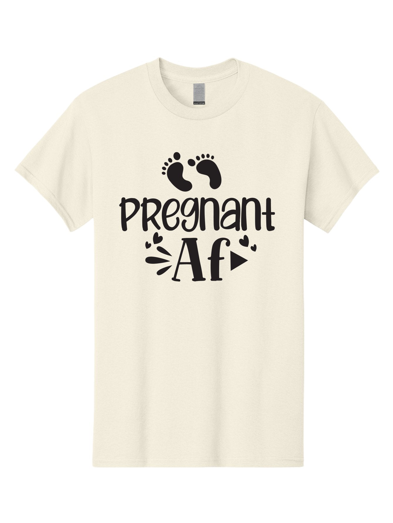 Pregnant-Af Men'S Graphic Tee, 100% Cotton, Comfortable Casual Summer Wear, Machine Washable, Baby Feet, Pregnant Announcement, Playful Typography, Whimsical Design, Heart Motifs, Expectation, Joy, Celebration, Family, Love, Expectant Mother, Aad466 5