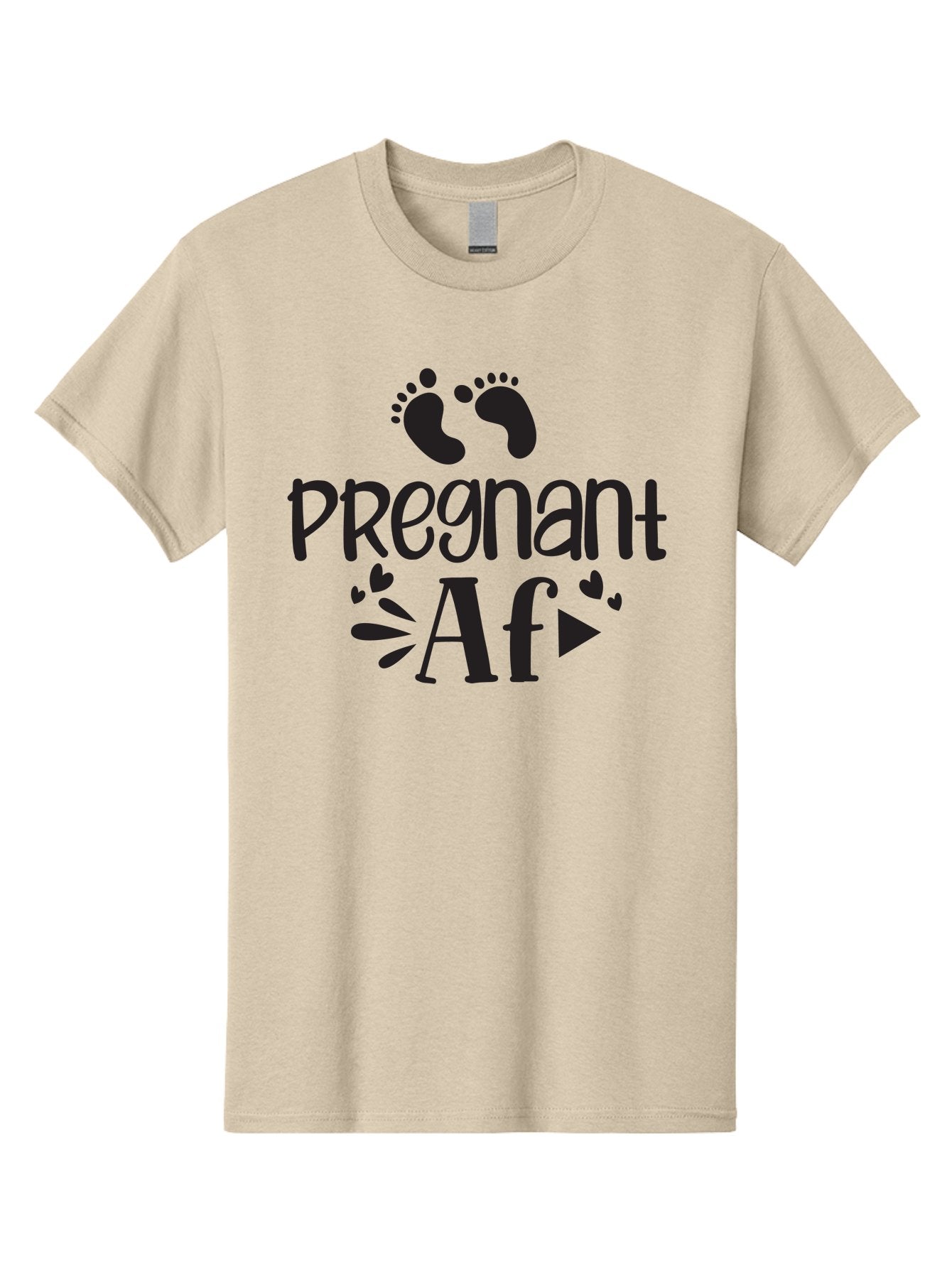 Pregnant-Af Men'S Graphic Tee, 100% Cotton, Comfortable Casual Summer Wear, Machine Washable, Baby Feet, Pregnant Announcement, Playful Typography, Whimsical Design, Heart Motifs, Expectation, Joy, Celebration, Family, Love, Expectant Mother, Aad466 4