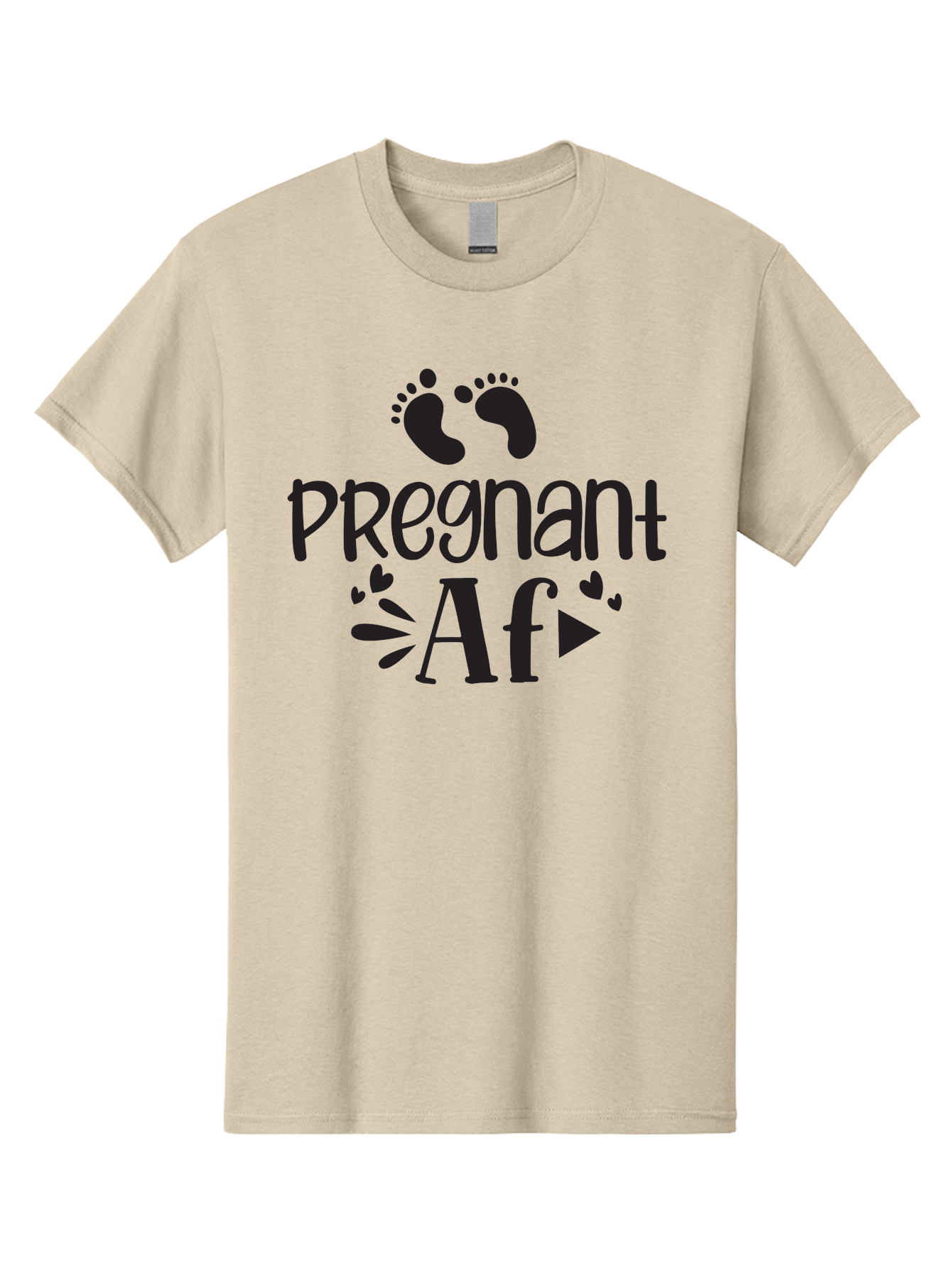 Pregnant-Af Men'S Graphic Tee, 100% Cotton, Comfortable Casual Summer Wear, Machine Washable, Baby Feet, Pregnant Announcement, Playful Typography, Whimsical Design, Heart Motifs, Expectation, Joy, Celebration, Family, Love, Expectant Mother, Aad466 23