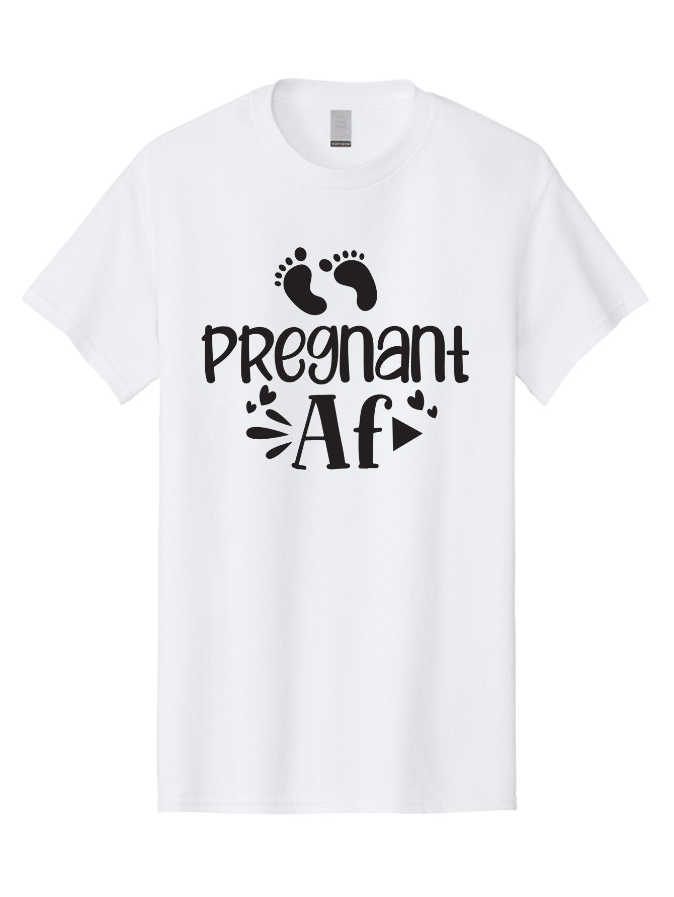 Pregnant-Af Men'S Graphic Tee, 100% Cotton, Comfortable Casual Summer Wear, Machine Washable, Baby Feet, Pregnant Announcement, Playful Typography, Whimsical Design, Heart Motifs, Expectation, Joy, Celebration, Family, Love, Expectant Mother, Aad466 7