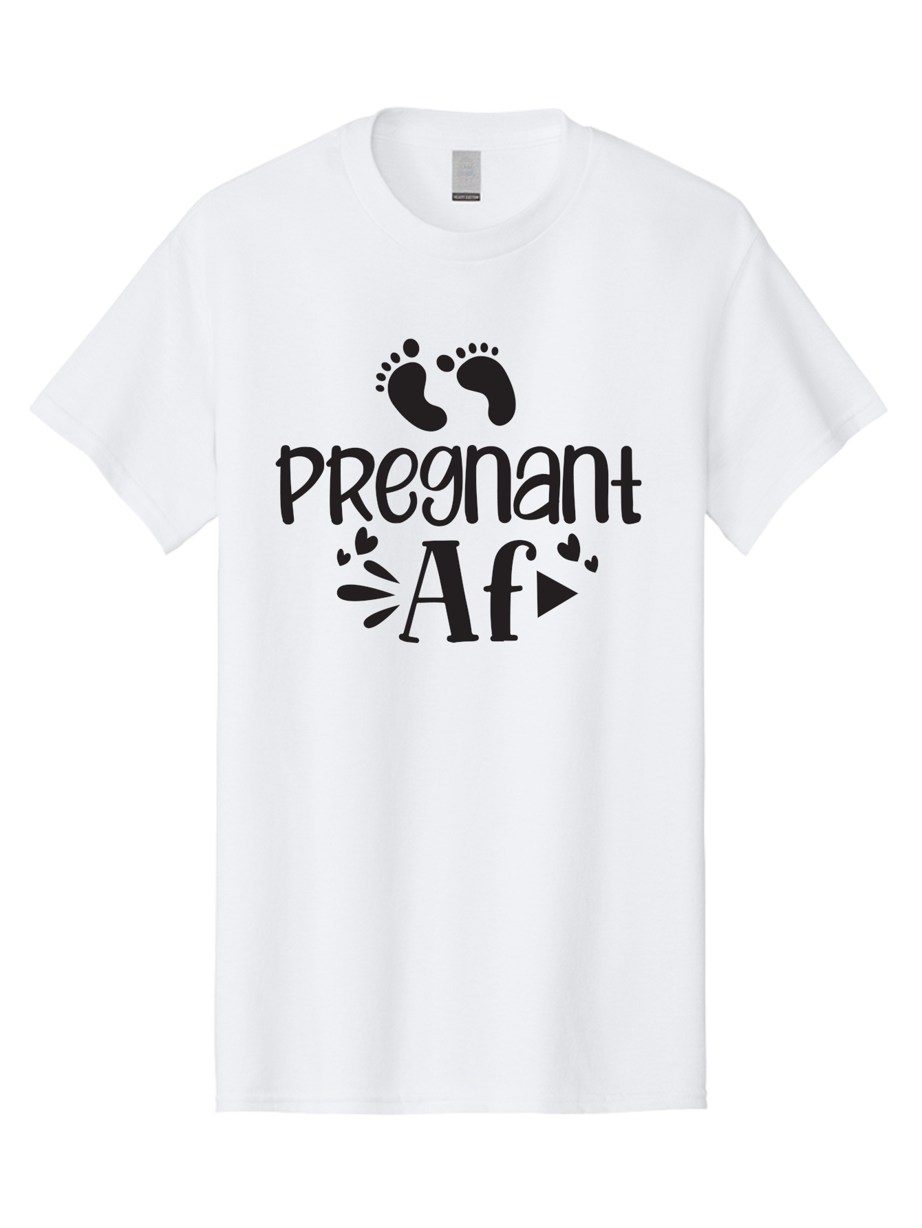 Pregnant-Af Men'S Graphic Tee, 100% Cotton, Comfortable Casual Summer Wear, Machine Washable, Baby Feet, Pregnant Announcement, Playful Typography, Whimsical Design, Heart Motifs, Expectation, Joy, Celebration, Family, Love, Expectant Mother, Aad466 25