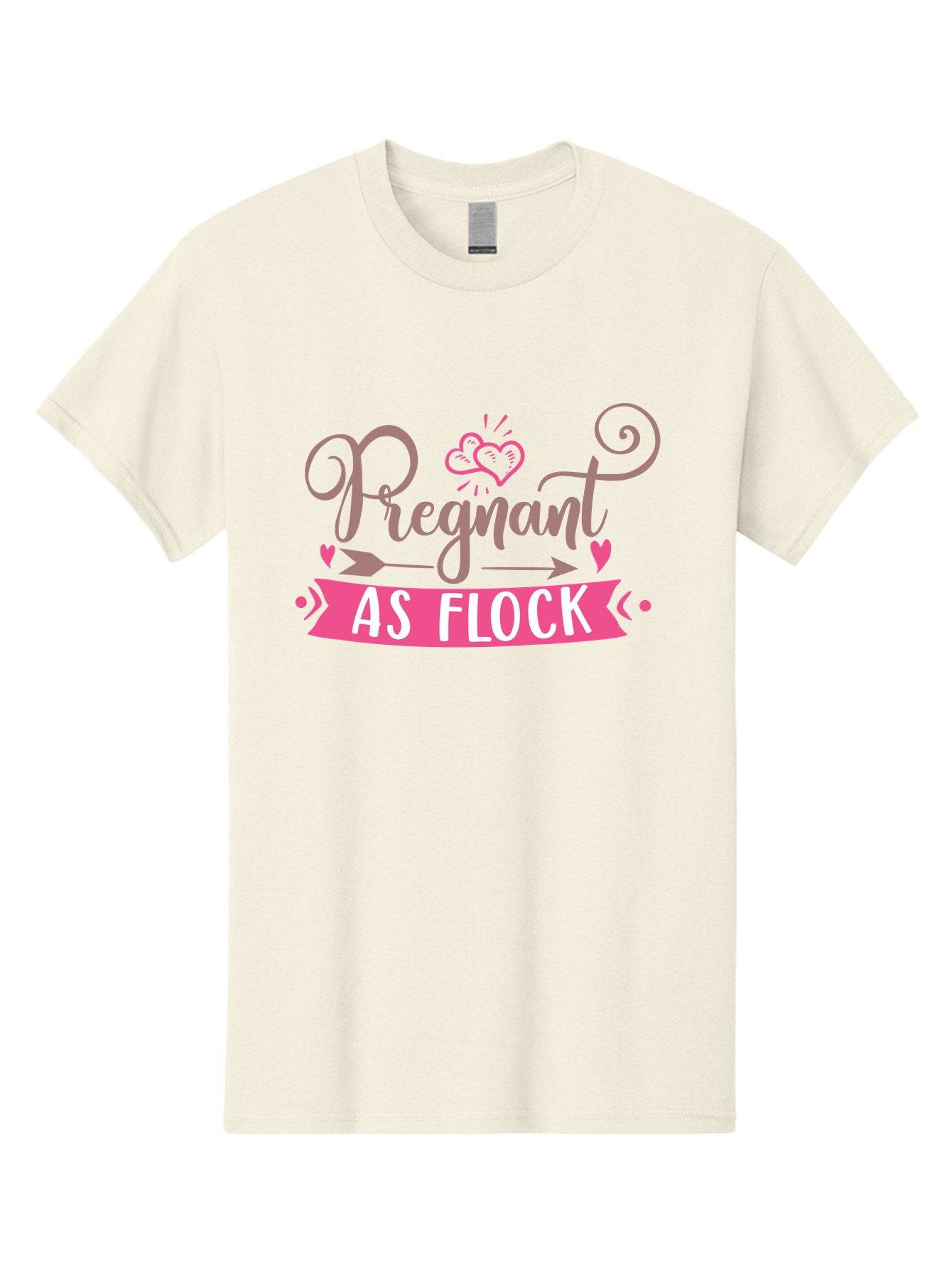 Pregnant-As-Flock Men'S Graphic Tee, 100% Cotton, Comfortable Casual Summer Wear, Machine Washable, Pregnant Announcement, Expectant Mother, Baby On Board, Pink Hearts, Cute Design, Pregnancy Reveal, New Baby, Baby Shower Gift Aad467 12