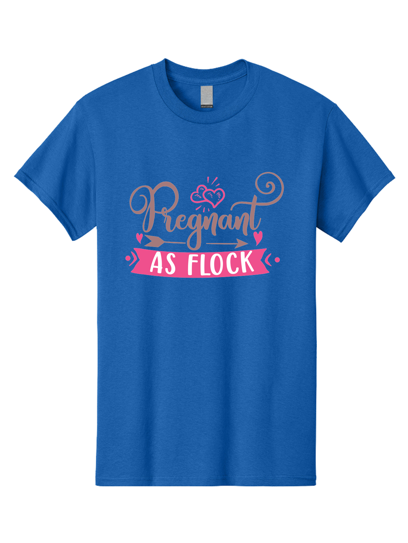 Pregnant-As-Flock Men'S Graphic Tee, 100% Cotton, Comfortable Casual Summer Wear, Machine Washable, Pregnant Announcement, Expectant Mother, Baby On Board, Pink Hearts, Cute Design, Pregnancy Reveal, New Baby, Baby Shower Gift Aad467 11