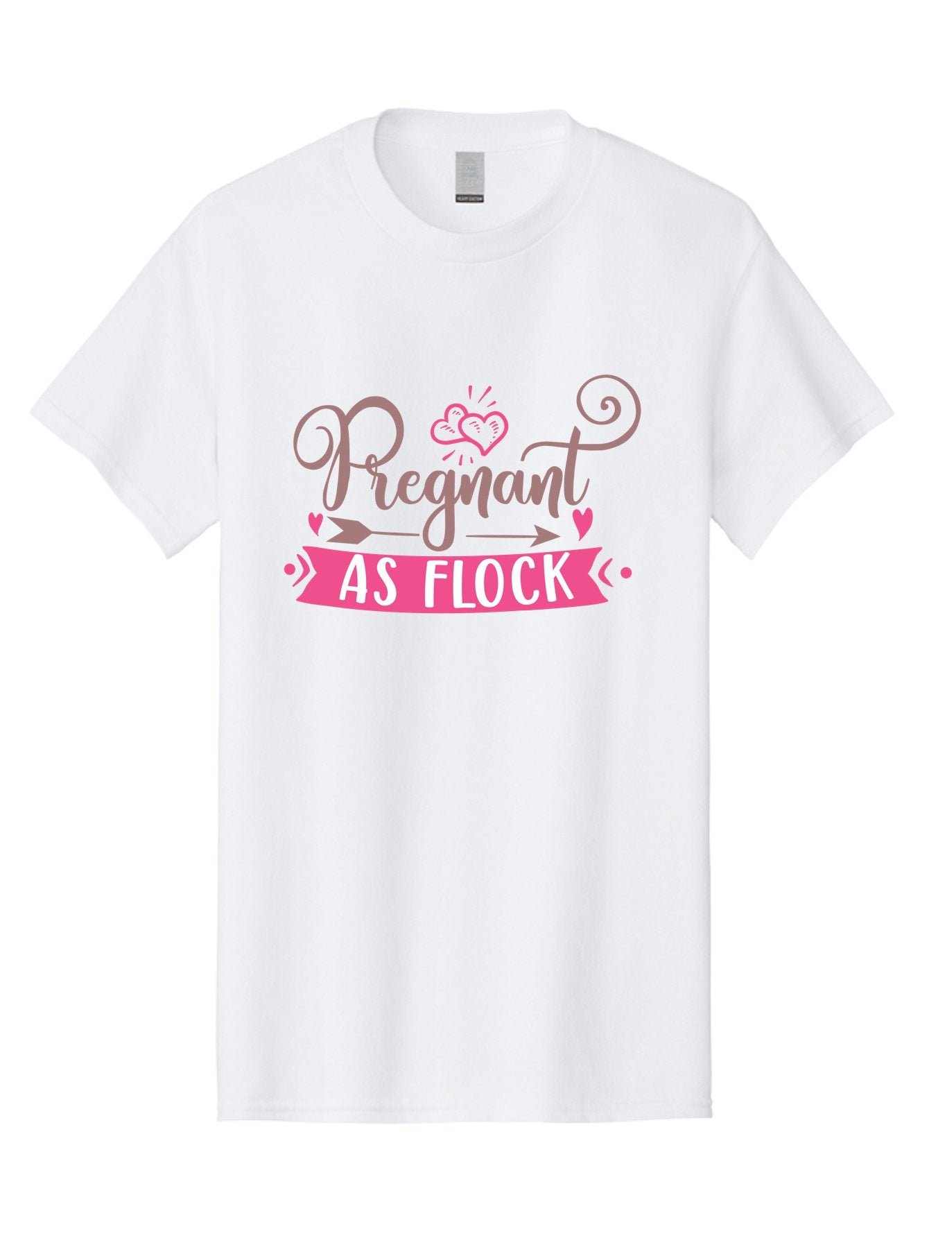 Pregnant-As-Flock Men'S Graphic Tee, 100% Cotton, Comfortable Casual Summer Wear, Machine Washable, Pregnant Announcement, Expectant Mother, Baby On Board, Pink Hearts, Cute Design, Pregnancy Reveal, New Baby, Baby Shower Gift Aad467 6