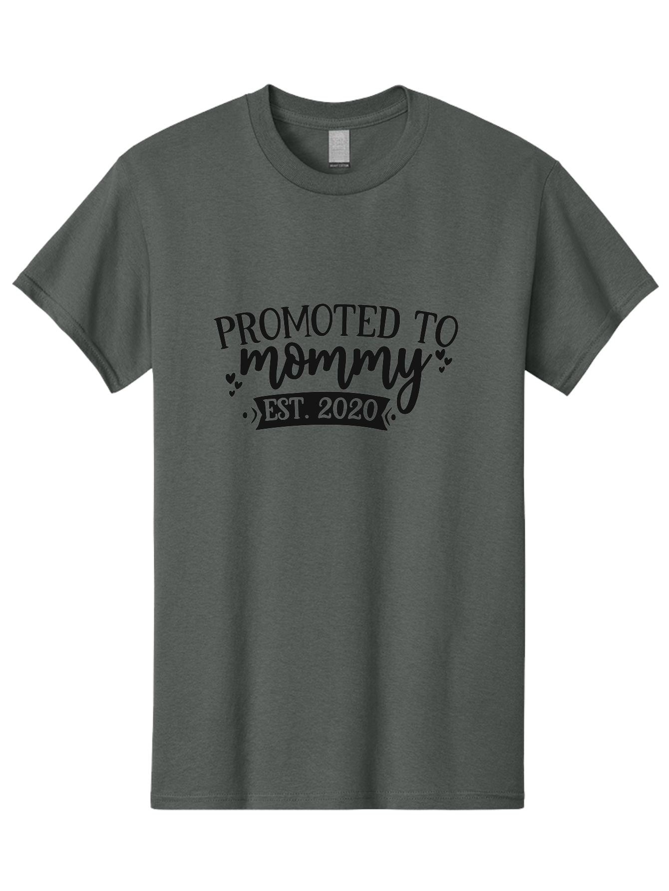 Promoted-To-Mommy Men'S Graphic Tee, 100% Cotton, Comfortable Casual Summer Wear, Machine Washable, Promoted To Mommy, New Mom, Motherhood, Est. 2020, Pregnancy Announcement, Parenting, Mother Love, Cute Design, Hearts, Banners Aad470 29