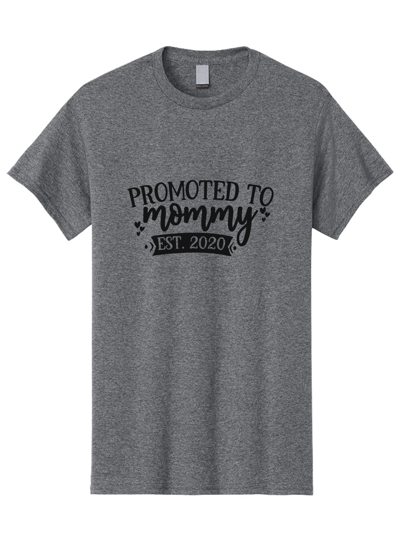 Promoted-To-Mommy Men'S Graphic Tee, 100% Cotton, Comfortable Casual Summer Wear, Machine Washable, Promoted To Mommy, New Mom, Motherhood, Est. 2020, Pregnancy Announcement, Parenting, Mother Love, Cute Design, Hearts, Banners Aad470 9