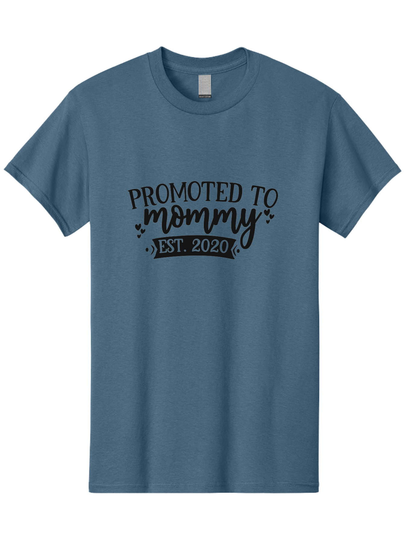 Promoted-To-Mommy Men'S Graphic Tee, 100% Cotton, Comfortable Casual Summer Wear, Machine Washable, Promoted To Mommy, New Mom, Motherhood, Est. 2020, Pregnancy Announcement, Parenting, Mother Love, Cute Design, Hearts, Banners Aad470 25