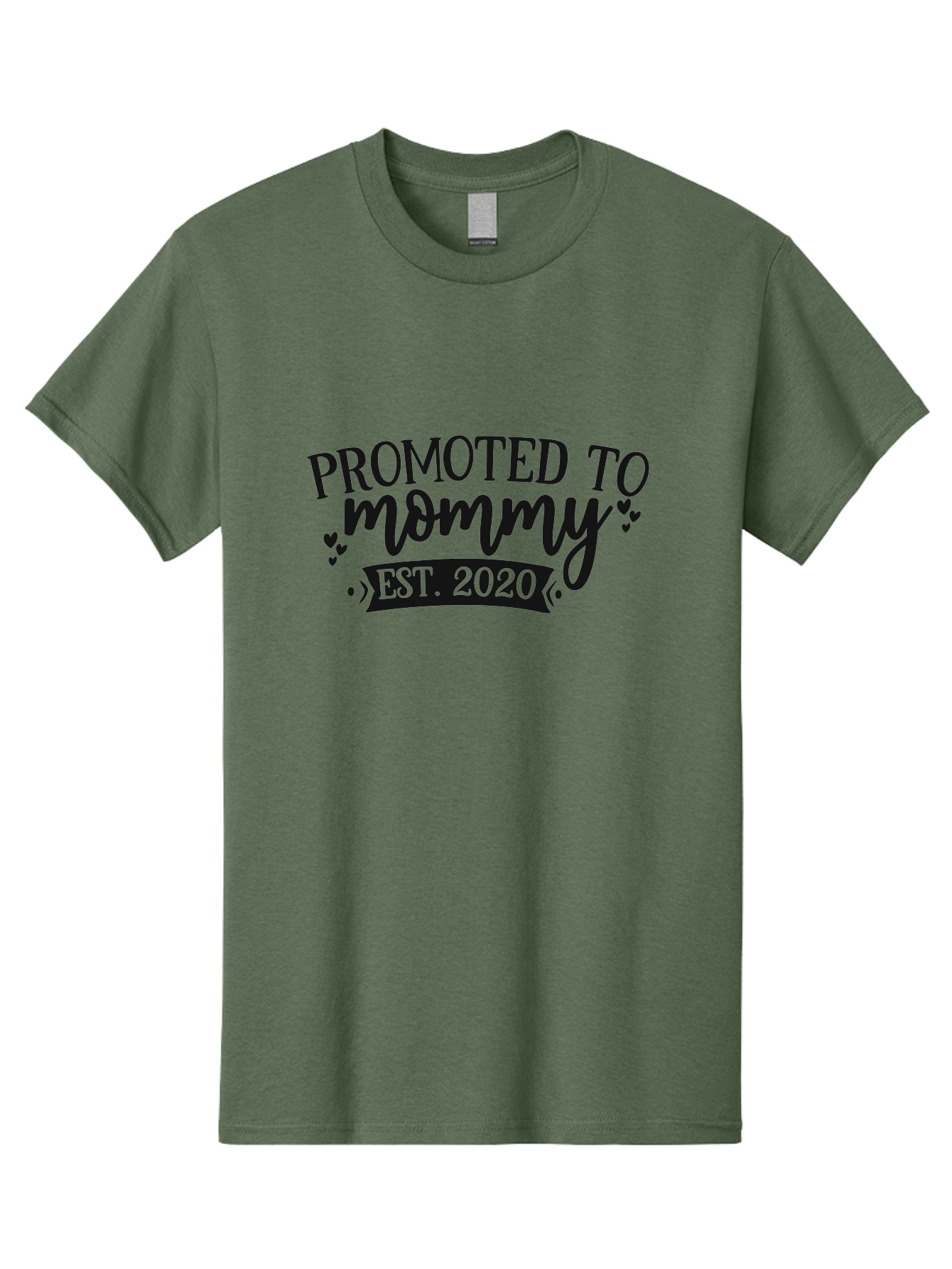 Promoted-To-Mommy Men'S Graphic Tee, 100% Cotton, Comfortable Casual Summer Wear, Machine Washable, Promoted To Mommy, New Mom, Motherhood, Est. 2020, Pregnancy Announcement, Parenting, Mother Love, Cute Design, Hearts, Banners Aad470 15