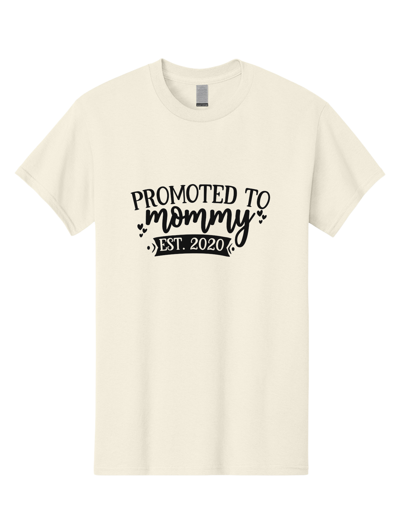 Promoted-To-Mommy Men'S Graphic Tee, 100% Cotton, Comfortable Casual Summer Wear, Machine Washable, Promoted To Mommy, New Mom, Motherhood, Est. 2020, Pregnancy Announcement, Parenting, Mother Love, Cute Design, Hearts, Banners Aad470 23