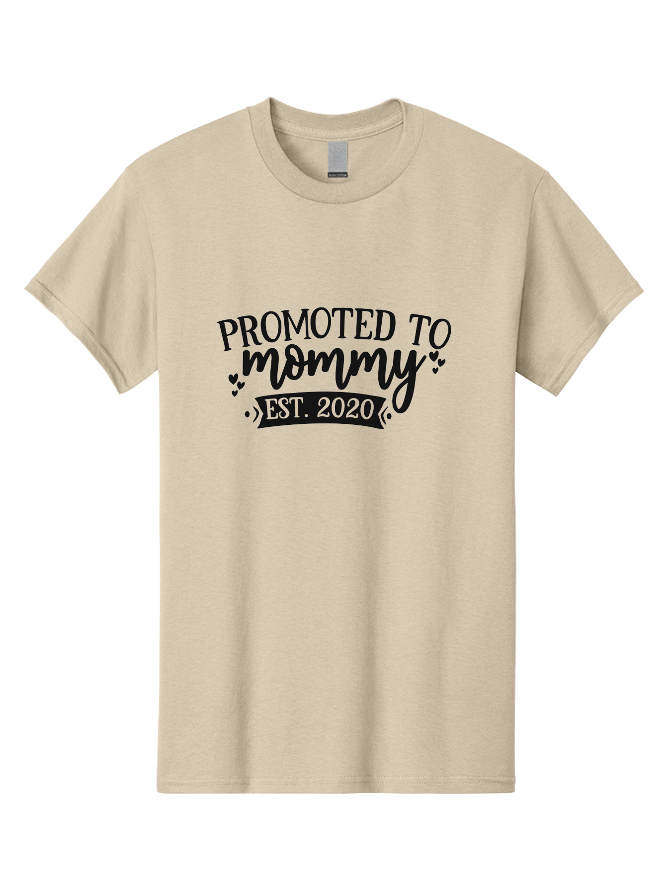 Promoted-To-Mommy Men'S Graphic Tee, 100% Cotton, Comfortable Casual Summer Wear, Machine Washable, Promoted To Mommy, New Mom, Motherhood, Est. 2020, Pregnancy Announcement, Parenting, Mother Love, Cute Design, Hearts, Banners Aad470 11