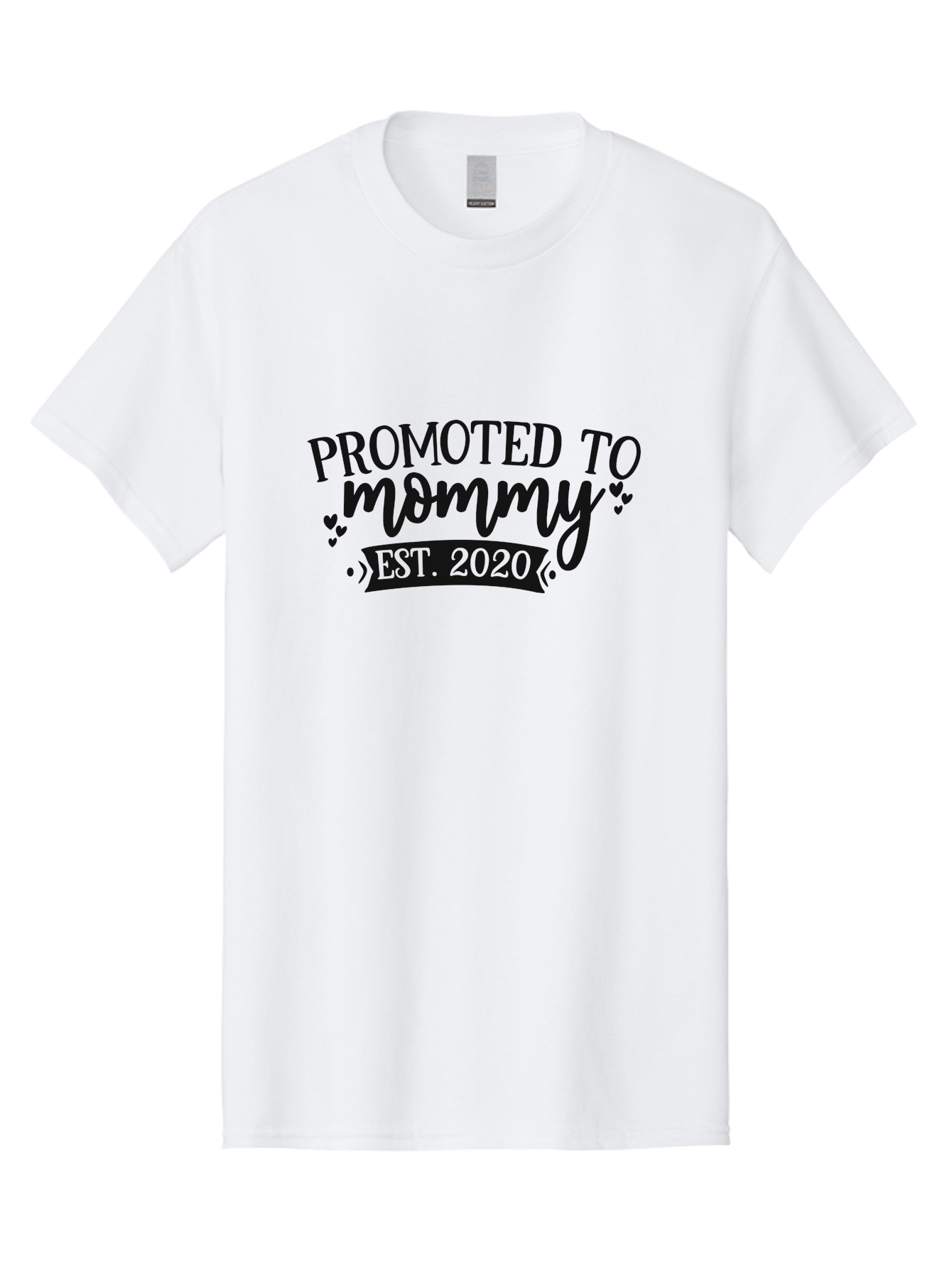 Promoted-To-Mommy Men'S Graphic Tee, 100% Cotton, Comfortable Casual Summer Wear, Machine Washable, Promoted To Mommy, New Mom, Motherhood, Est. 2020, Pregnancy Announcement, Parenting, Mother Love, Cute Design, Hearts, Banners Aad470 13