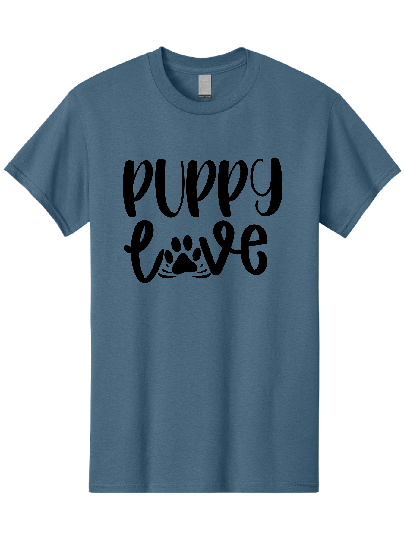 Puppy-Love Men'S Graphic Tee, 100% Cotton, Comfortable Casual Summer Wear, Machine Washable, Puppy Love, Dog Lovers, Cute Puppies, Paw Print, Heartwarming, Dog Owners, Pet Lovers, Adorable Designs, Typography Art Aad471