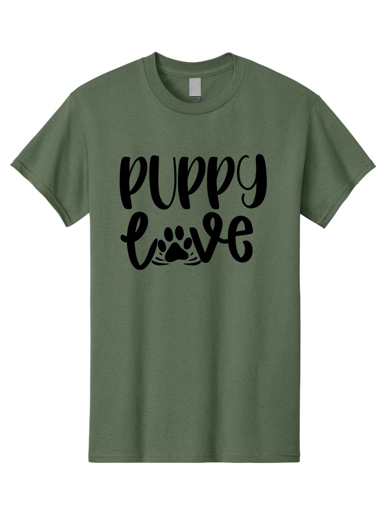 Puppy-Love Men'S Graphic Tee, 100% Cotton, Comfortable Casual Summer Wear, Machine Washable, Puppy Love, Dog Lovers, Cute Puppies, Paw Print, Heartwarming, Dog Owners, Pet Lovers, Adorable Designs, Typography Art Aad471 3