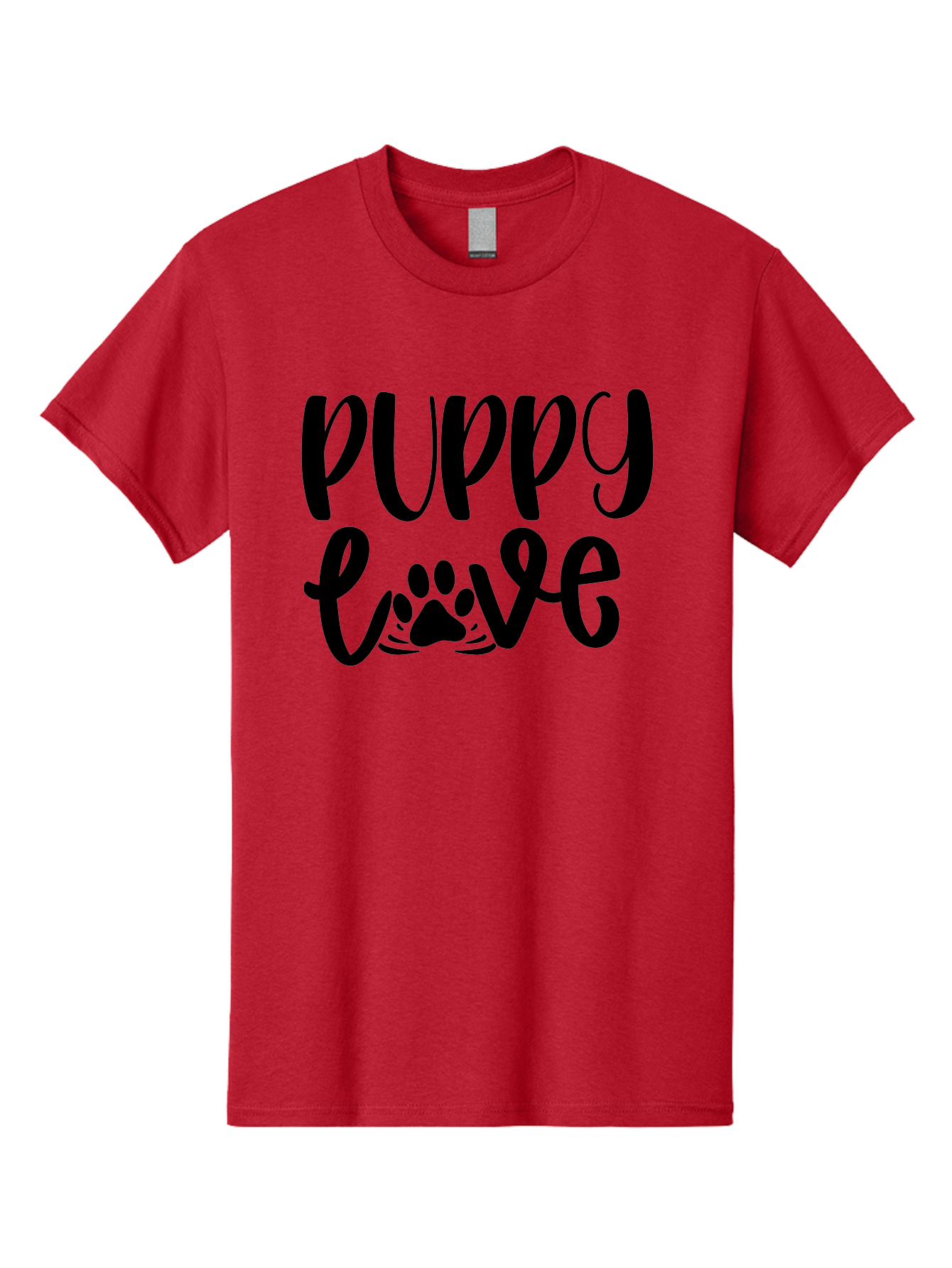 Puppy-Love Men'S Graphic Tee, 100% Cotton, Comfortable Casual Summer Wear, Machine Washable, Puppy Love, Dog Lovers, Cute Puppies, Paw Print, Heartwarming, Dog Owners, Pet Lovers, Adorable Designs, Typography Art Aad471 25