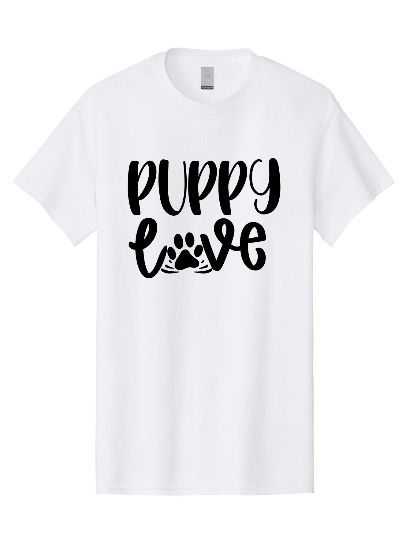 Puppy-Love Men'S Graphic Tee, 100% Cotton, Comfortable Casual Summer Wear, Machine Washable, Puppy Love, Dog Lovers, Cute Puppies, Paw Print, Heartwarming, Dog Owners, Pet Lovers, Adorable Designs, Typography Art Aad471 5