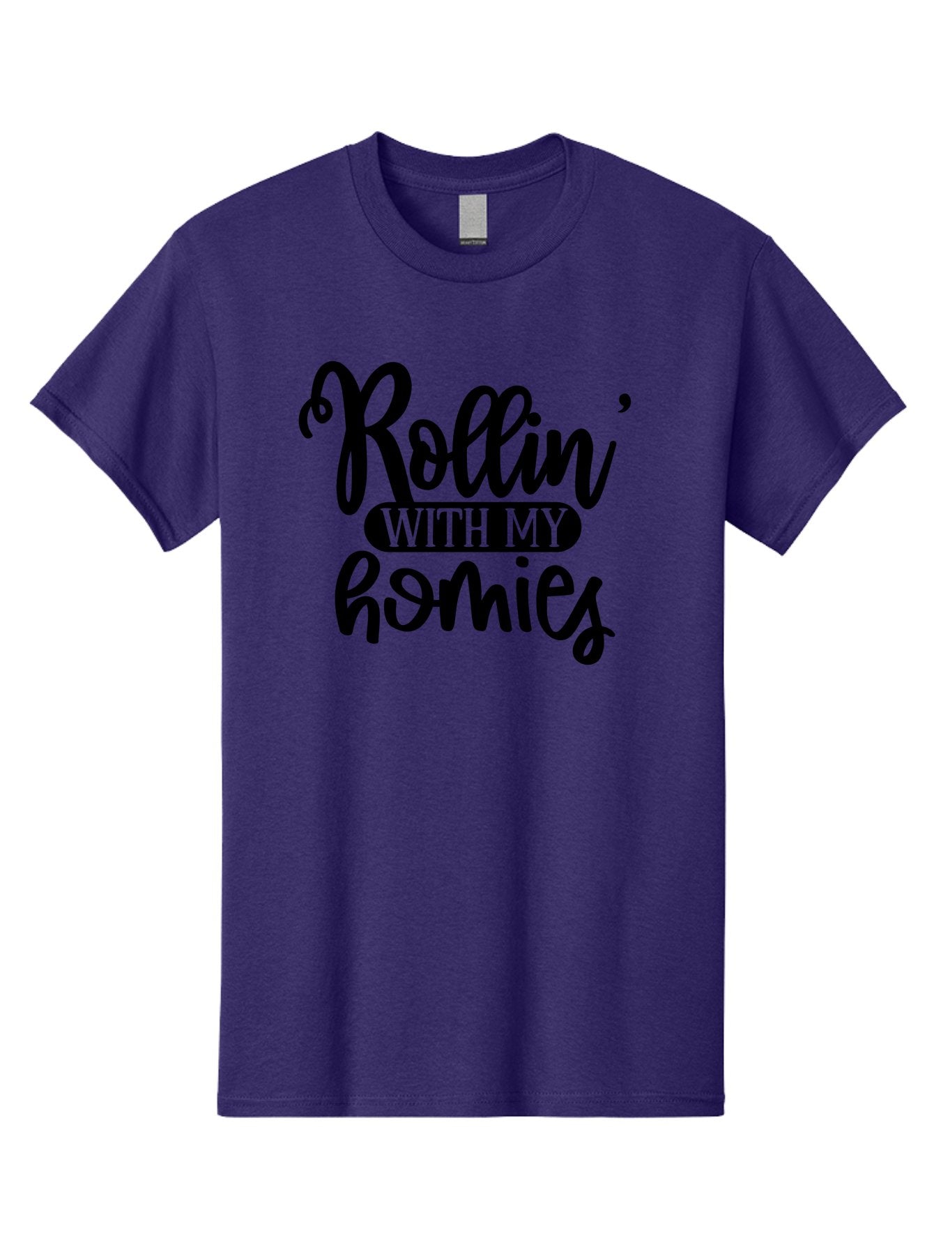 Rollin-With-My-Homies Men'S Graphic Tee, 100% Cotton, Comfortable Casual Summer Wear, Machine Washable, Rollin' With My Homies, Friendship, Loyalty, Homies, Friendship Goals, Squad, Cool Quotes, Trendy Phrases, Friendship Quotes Aad474 3