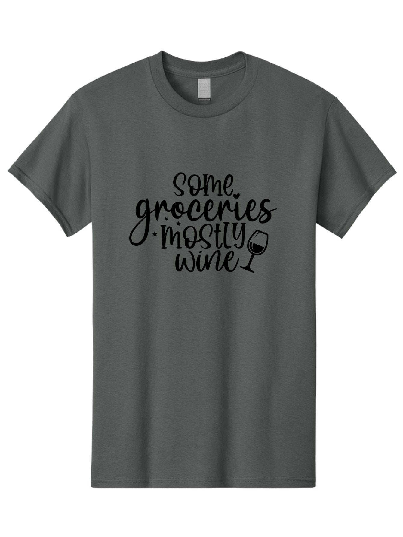 Some-Groceries-Mostly-Wine Men'S Graphic Tee, 100% Cotton, Comfortable Casual Summer Wear, Machine Washable, Wine Glass, Wine Lover Gift, Wine Quote, Funny Wine Saying, Wine Humor, Wine Lover Quote, Wine Saying Aad476 12