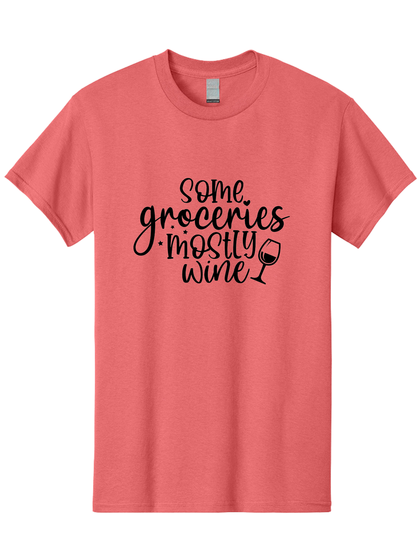 Some-Groceries-Mostly-Wine Men'S Graphic Tee, 100% Cotton, Comfortable Casual Summer Wear, Machine Washable, Wine Glass, Wine Lover Gift, Wine Quote, Funny Wine Saying, Wine Humor, Wine Lover Quote, Wine Saying Aad476