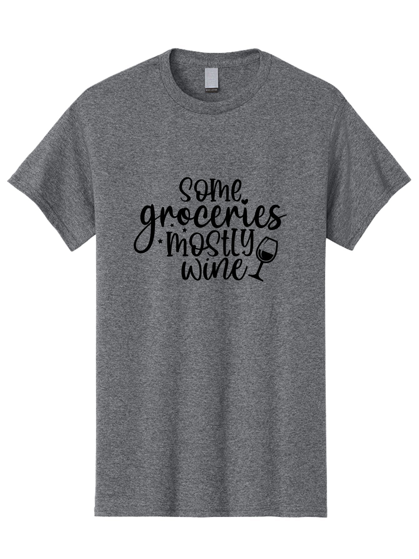 Some-Groceries-Mostly-Wine Men'S Graphic Tee, 100% Cotton, Comfortable Casual Summer Wear, Machine Washable, Wine Glass, Wine Lover Gift, Wine Quote, Funny Wine Saying, Wine Humor, Wine Lover Quote, Wine Saying Aad476 10
