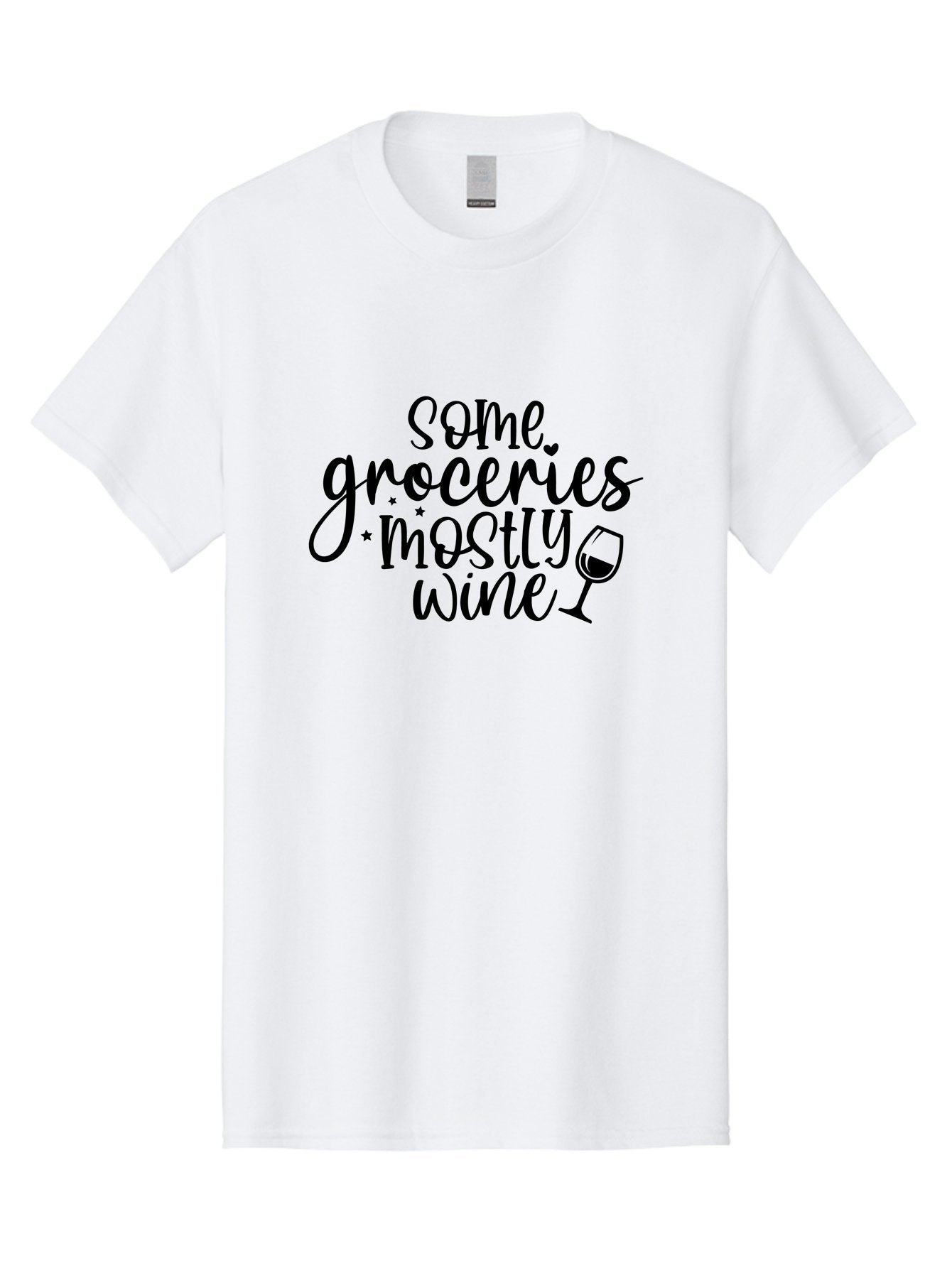 Some-Groceries-Mostly-Wine Men'S Graphic Tee, 100% Cotton, Comfortable Casual Summer Wear, Machine Washable, Wine Glass, Wine Lover Gift, Wine Quote, Funny Wine Saying, Wine Humor, Wine Lover Quote, Wine Saying Aad476 3