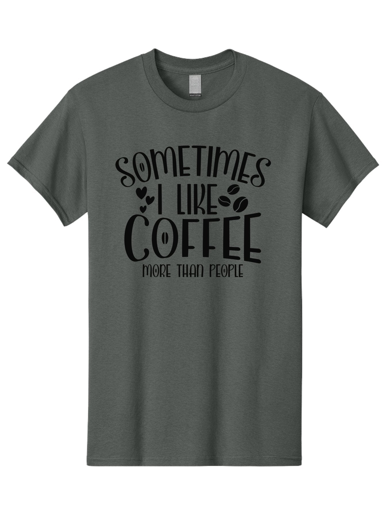 Sometimes-I-Like-Coffee-More-Than-People Men'S Graphic Tee, 100% Cotton, Comfortable Casual Summer Wear, Machine Washable, Coffee Lover Quote, Funny Saying, Coffee Beans, Hearts, Quirky Humor, Coffee Culture, Coffee Obsession, Aad477 12