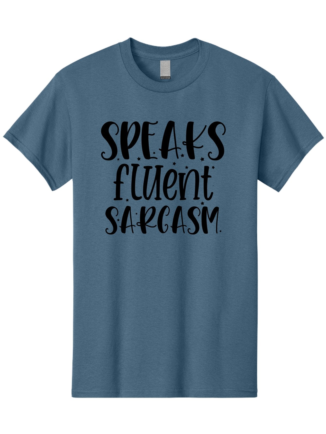 Speaks-Fluent-Sarcasm Men'S Graphic Tee, 100% Cotton, Comfortable Casual Summer Wear, Machine Washable, Sarcastic Quotes, Funny Sayings, Witty Humor, Playful Typography, Quirky Designs, Humorous Graphics, Sassy Phrases, Creative Fonts, Aad479