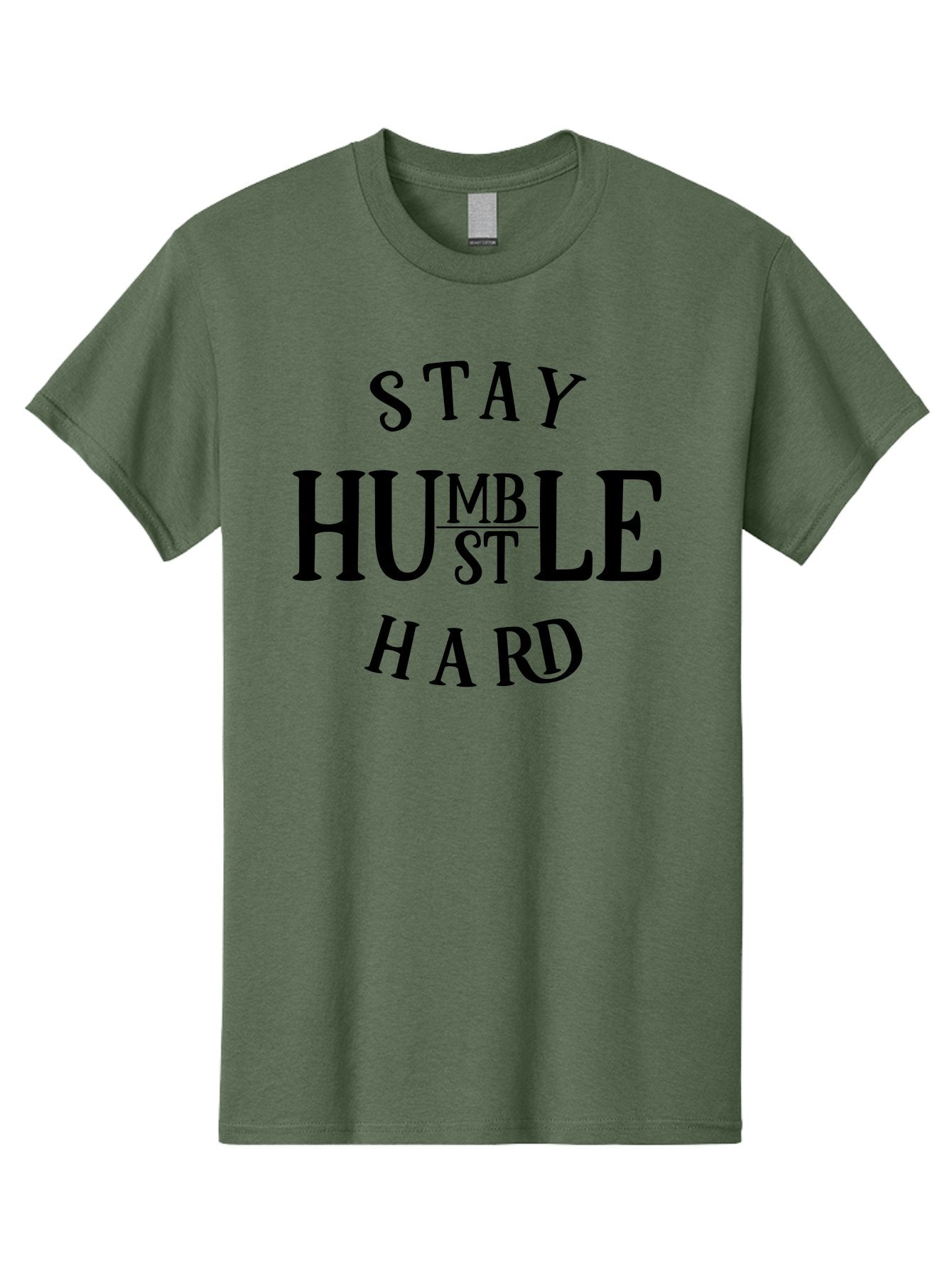 Stay-Humble-Hard Men'S Graphic Tee, 100% Cotton, Comfortable Casual Summer Wear, Machine Washable, Motivational Quote, Inspirational Phrase, Bold Typography, Stay Humble Hard, Humility, Perseverance, Hard Work, Success Mindset, Quote Art Aad481