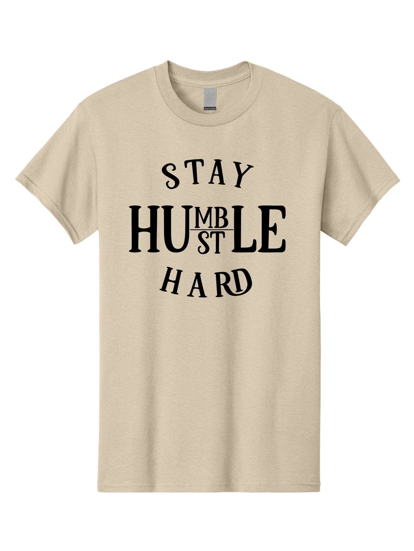 Stay-Humble-Hard Men'S Graphic Tee, 100% Cotton, Comfortable Casual Summer Wear, Machine Washable, Motivational Quote, Inspirational Phrase, Bold Typography, Stay Humble Hard, Humility, Perseverance, Hard Work, Success Mindset, Quote Art Aad481 3