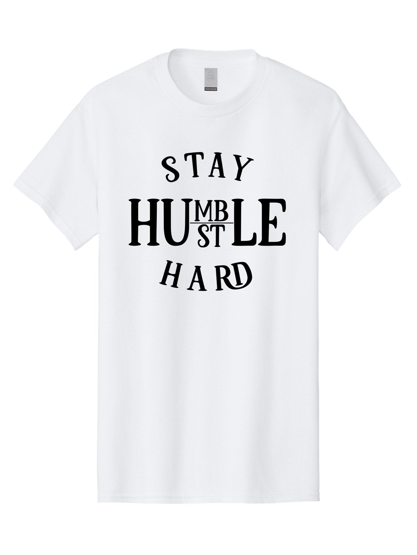 Stay-Humble-Hard Men'S Graphic Tee, 100% Cotton, Comfortable Casual Summer Wear, Machine Washable, Motivational Quote, Inspirational Phrase, Bold Typography, Stay Humble Hard, Humility, Perseverance, Hard Work, Success Mindset, Quote Art Aad481 13