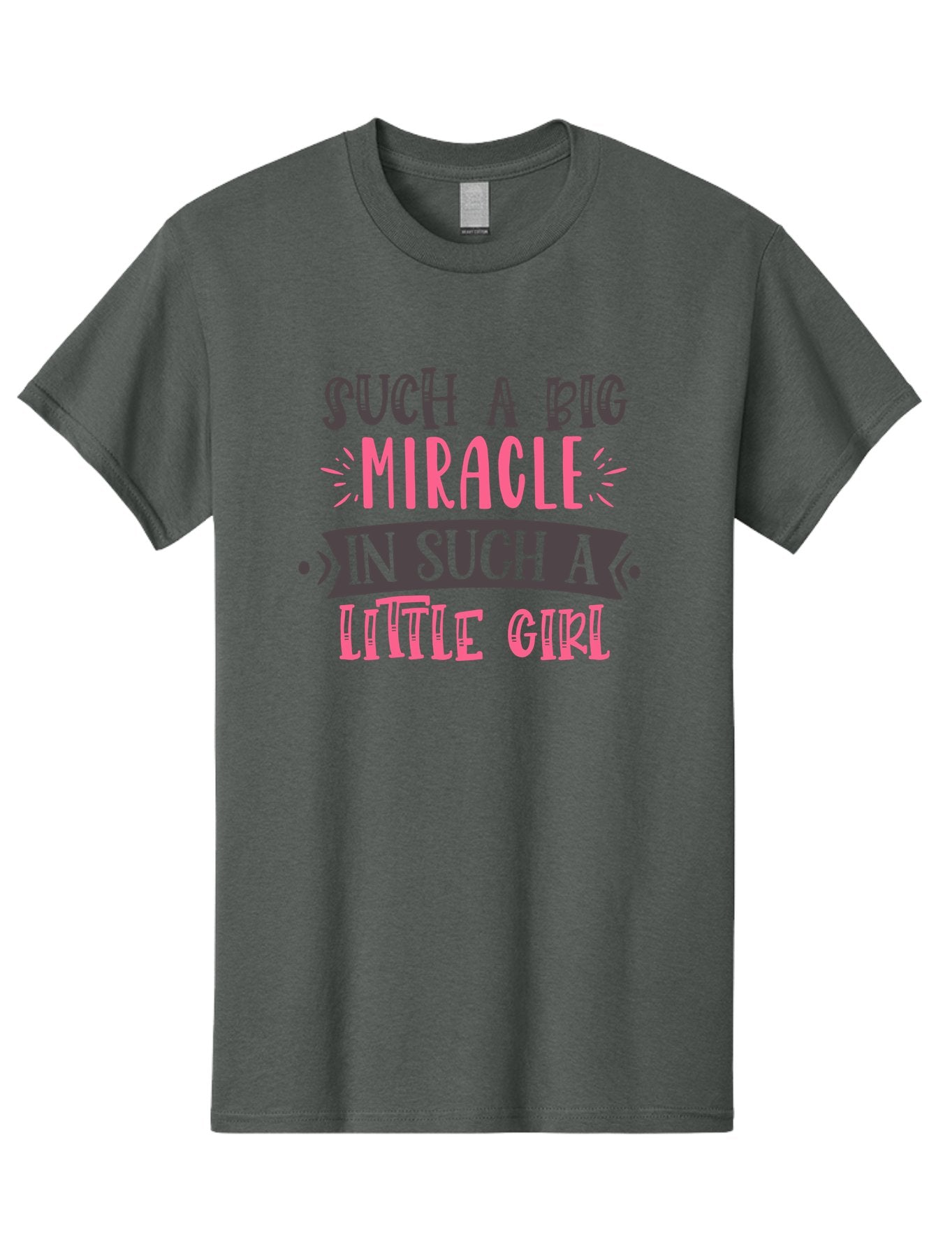 Such-A-Big-Miracle-In-Such-A-Little-Girl Men'S Graphic Tee, 100% Cotton, Comfortable Casual Summer Wear, Machine Washable, Inspirational Quote, Motivational Phrase, Little Girl, Miracle, Positive Vibes, Typography Design, Inspirational Text, Aad485 6