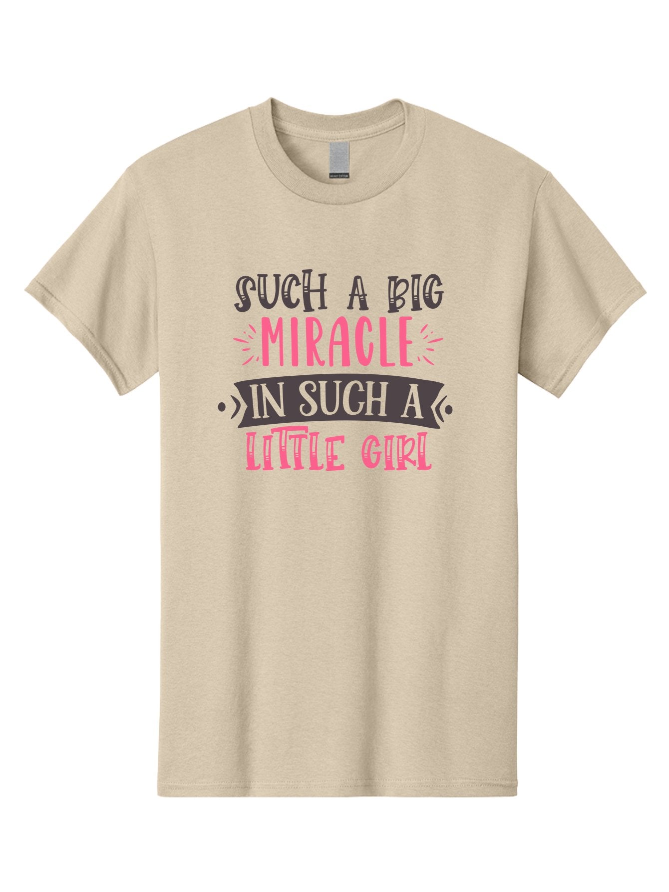 Such-A-Big-Miracle-In-Such-A-Little-Girl Men'S Graphic Tee, 100% Cotton, Comfortable Casual Summer Wear, Machine Washable, Inspirational Quote, Motivational Phrase, Little Girl, Miracle, Positive Vibes, Typography Design, Inspirational Text, Aad485 15