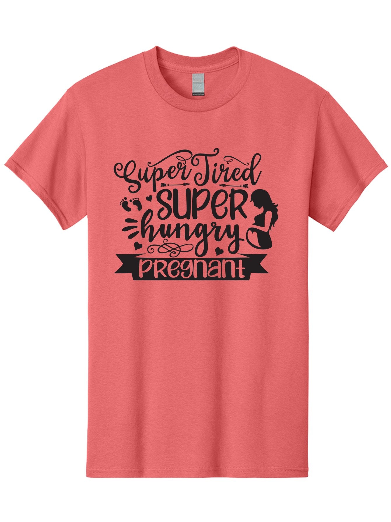 Super-Tired-Super-Hungry Men'S Graphic Tee, 100% Cotton, Comfortable Casual Summer Wear, Machine Washable, Pregnancy Fatigue, Morning Sickness, Expectant Mother, Baby On The Way, Pregnancy Journey, Mom To Be, Baby Bump Aad486 9
