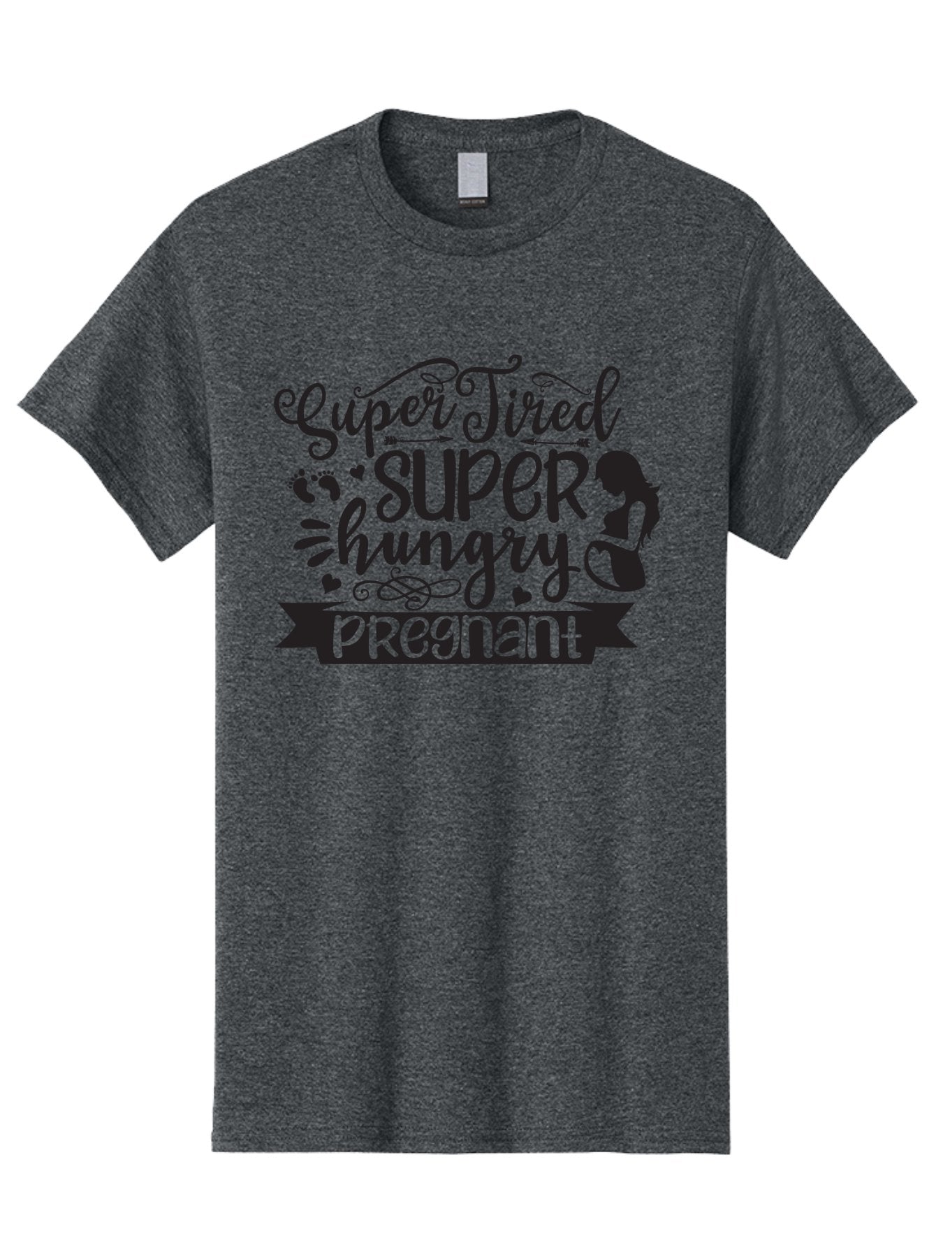 Super-Tired-Super-Hungry Men'S Graphic Tee, 100% Cotton, Comfortable Casual Summer Wear, Machine Washable, Pregnancy Fatigue, Morning Sickness, Expectant Mother, Baby On The Way, Pregnancy Journey, Mom To Be, Baby Bump Aad486 4