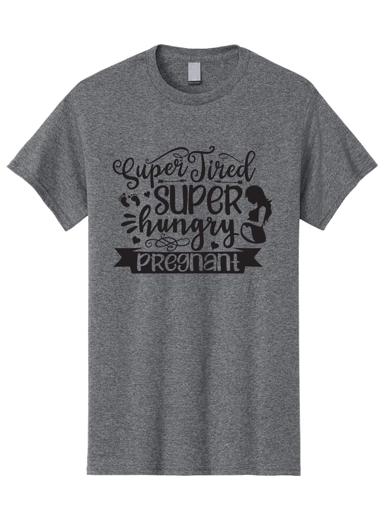Super-Tired-Super-Hungry Men'S Graphic Tee, 100% Cotton, Comfortable Casual Summer Wear, Machine Washable, Pregnancy Fatigue, Morning Sickness, Expectant Mother, Baby On The Way, Pregnancy Journey, Mom To Be, Baby Bump Aad486 3