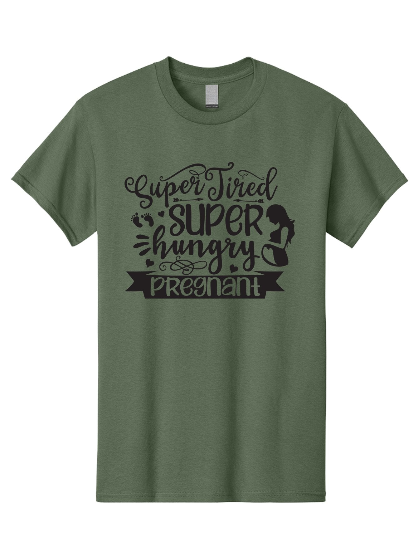 Super-Tired-Super-Hungry Men'S Graphic Tee, 100% Cotton, Comfortable Casual Summer Wear, Machine Washable, Pregnancy Fatigue, Morning Sickness, Expectant Mother, Baby On The Way, Pregnancy Journey, Mom To Be, Baby Bump Aad486 5