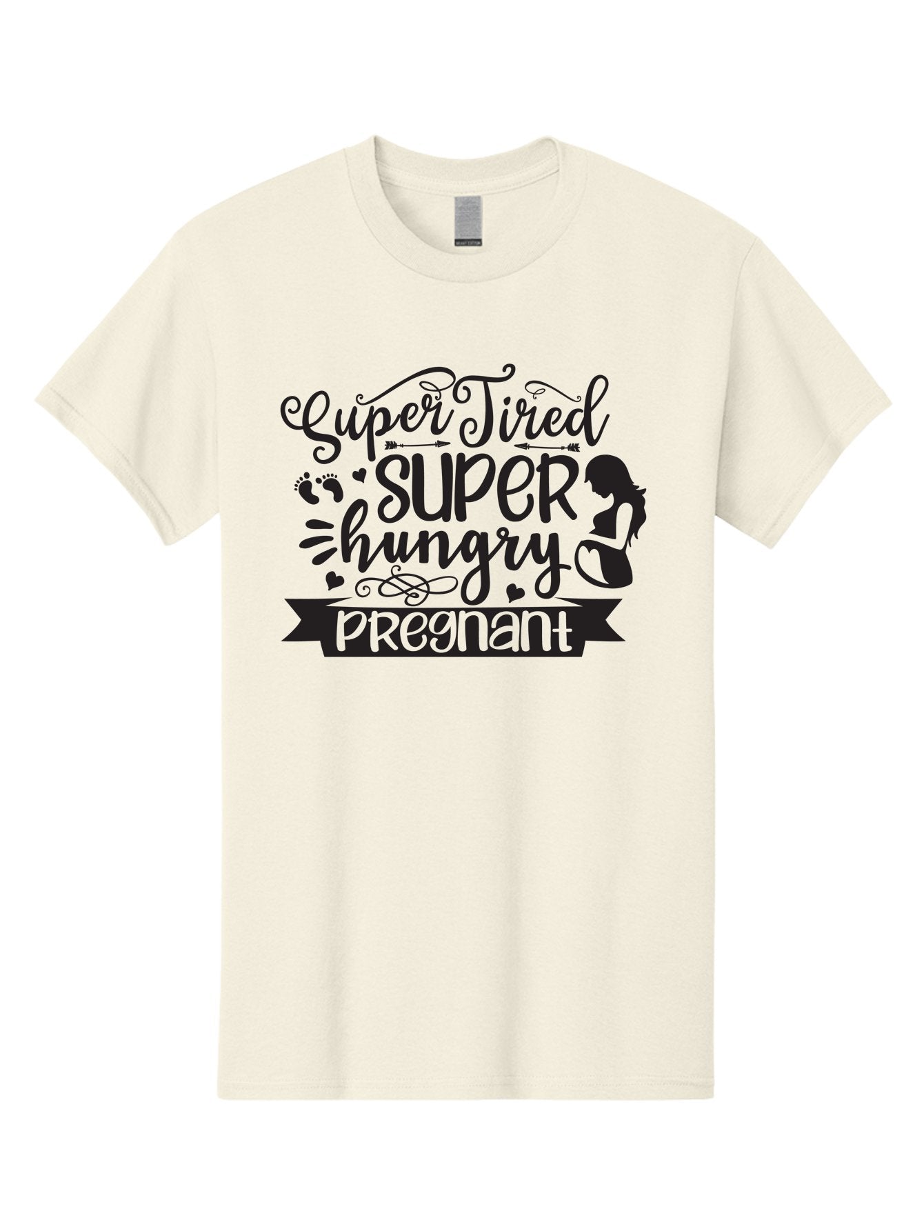 Super-Tired-Super-Hungry Men'S Graphic Tee, 100% Cotton, Comfortable Casual Summer Wear, Machine Washable, Pregnancy Fatigue, Morning Sickness, Expectant Mother, Baby On The Way, Pregnancy Journey, Mom To Be, Baby Bump Aad486 7