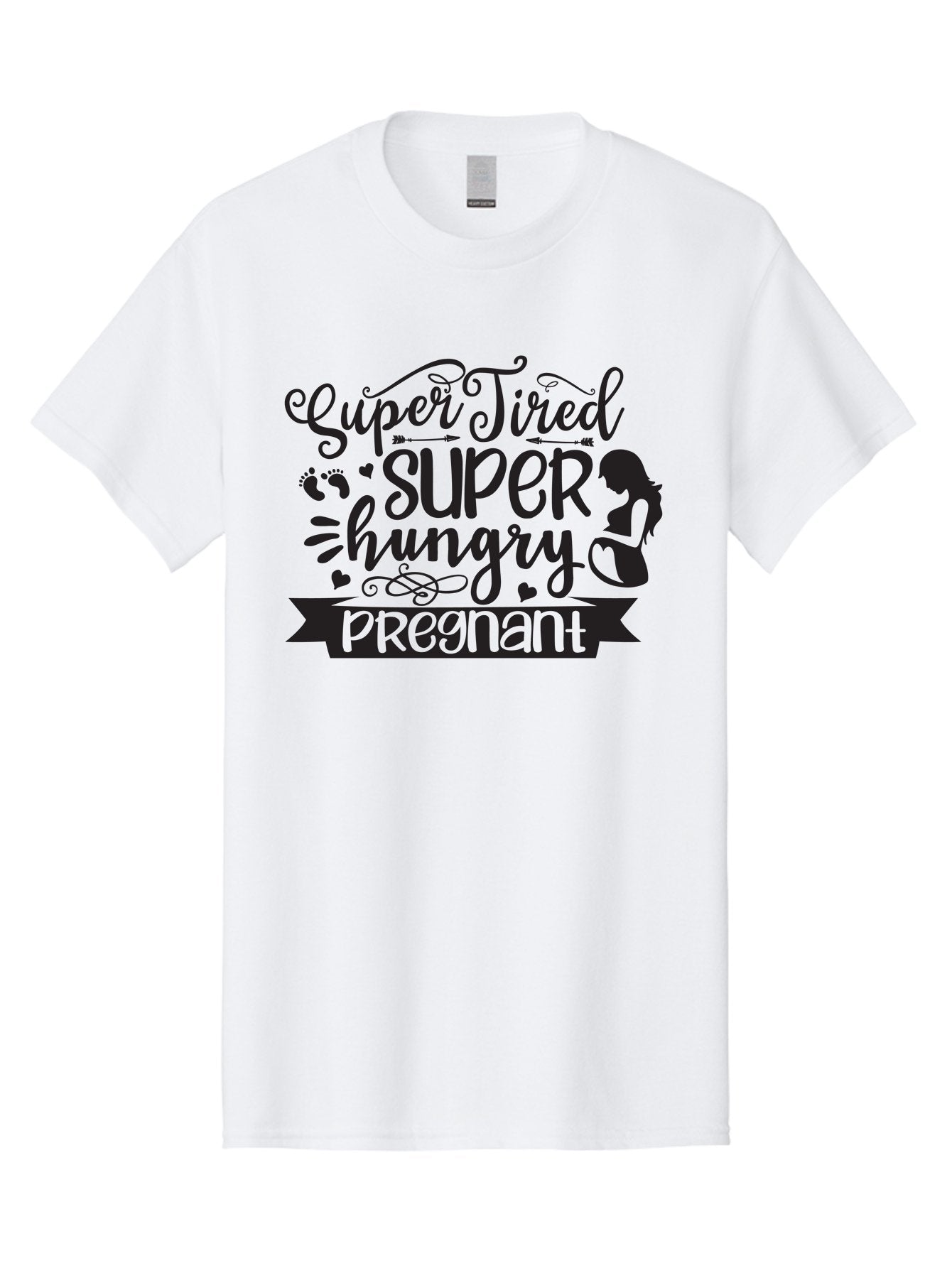 Super-Tired-Super-Hungry Men'S Graphic Tee, 100% Cotton, Comfortable Casual Summer Wear, Machine Washable, Pregnancy Fatigue, Morning Sickness, Expectant Mother, Baby On The Way, Pregnancy Journey, Mom To Be, Baby Bump Aad486 13