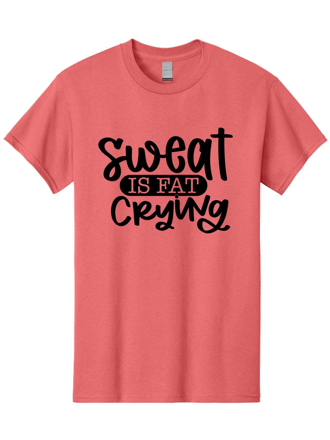 Sweat-Is-Fat-Crying Men'S Graphic Tee, 100% Cotton, Comfortable Casual Summer Wear, Machine Washable, Fitness Quote, Motivational Phrase, Workout Inspiration, Sweat Is Fat Crying, Gym Motivation, Weight Loss, Exercise Encouragement, Aad487 7