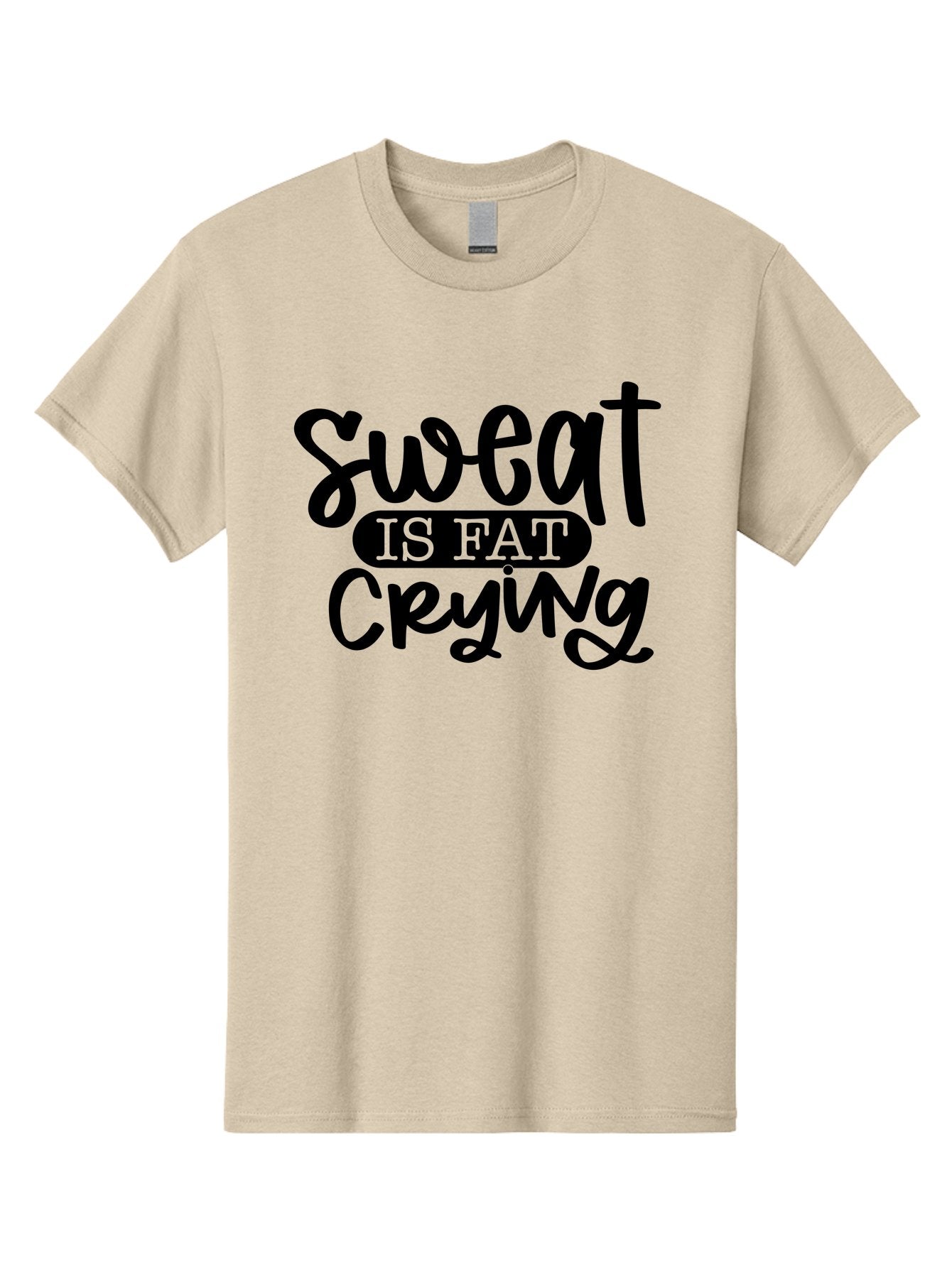 Sweat-Is-Fat-Crying Men'S Graphic Tee, 100% Cotton, Comfortable Casual Summer Wear, Machine Washable, Fitness Quote, Motivational Phrase, Workout Inspiration, Sweat Is Fat Crying, Gym Motivation, Weight Loss, Exercise Encouragement, Aad487 6