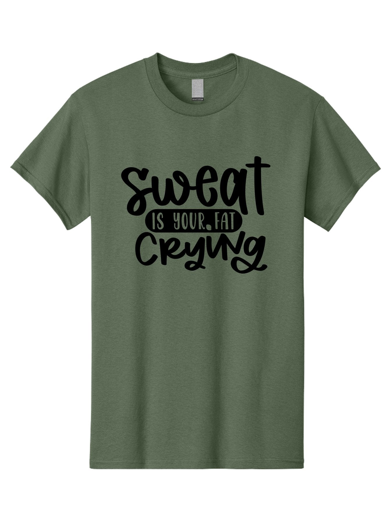 Sweat-Is-Your-Fat-Crying Men'S Graphic Tee, 100% Cotton, Comfortable Casual Summer Wear, Machine Washable, Motivational Quote, Fitness Inspiration, Weight Loss Motivation, Gym Motivation, Workout Inspiration, Healthy Lifestyle, Fitness Quote Aad489