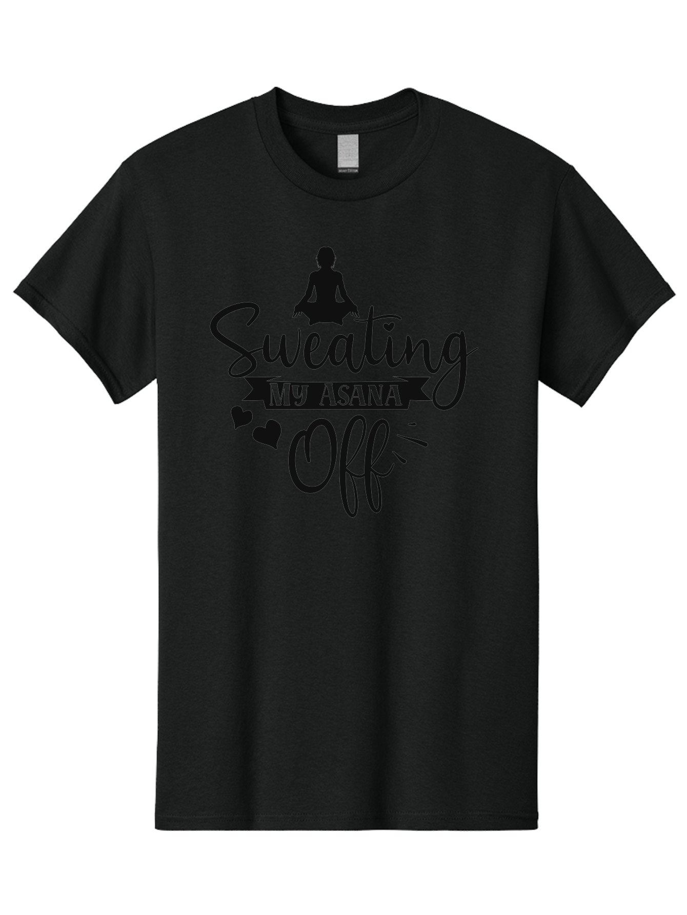 Sweating-My-Asana-Off Men'S Graphic Tee, 100% Cotton, Comfortable Casual Summer Wear, Machine Washable, Yoga, Meditation, Fitness, Wellness, Mindfulness, Relaxation, Self-Care, Health, Black Silhouette, Love Hearts Aad490 27