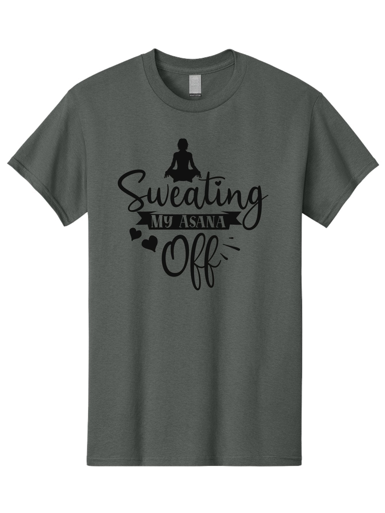 Sweating-My-Asana-Off Men'S Graphic Tee, 100% Cotton, Comfortable Casual Summer Wear, Machine Washable, Yoga, Meditation, Fitness, Wellness, Mindfulness, Relaxation, Self-Care, Health, Black Silhouette, Love Hearts Aad490 5